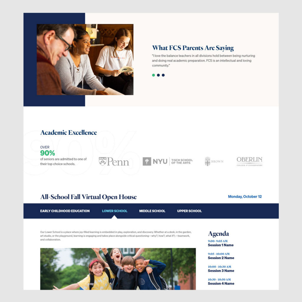Registration Landing Page / Friends Central School