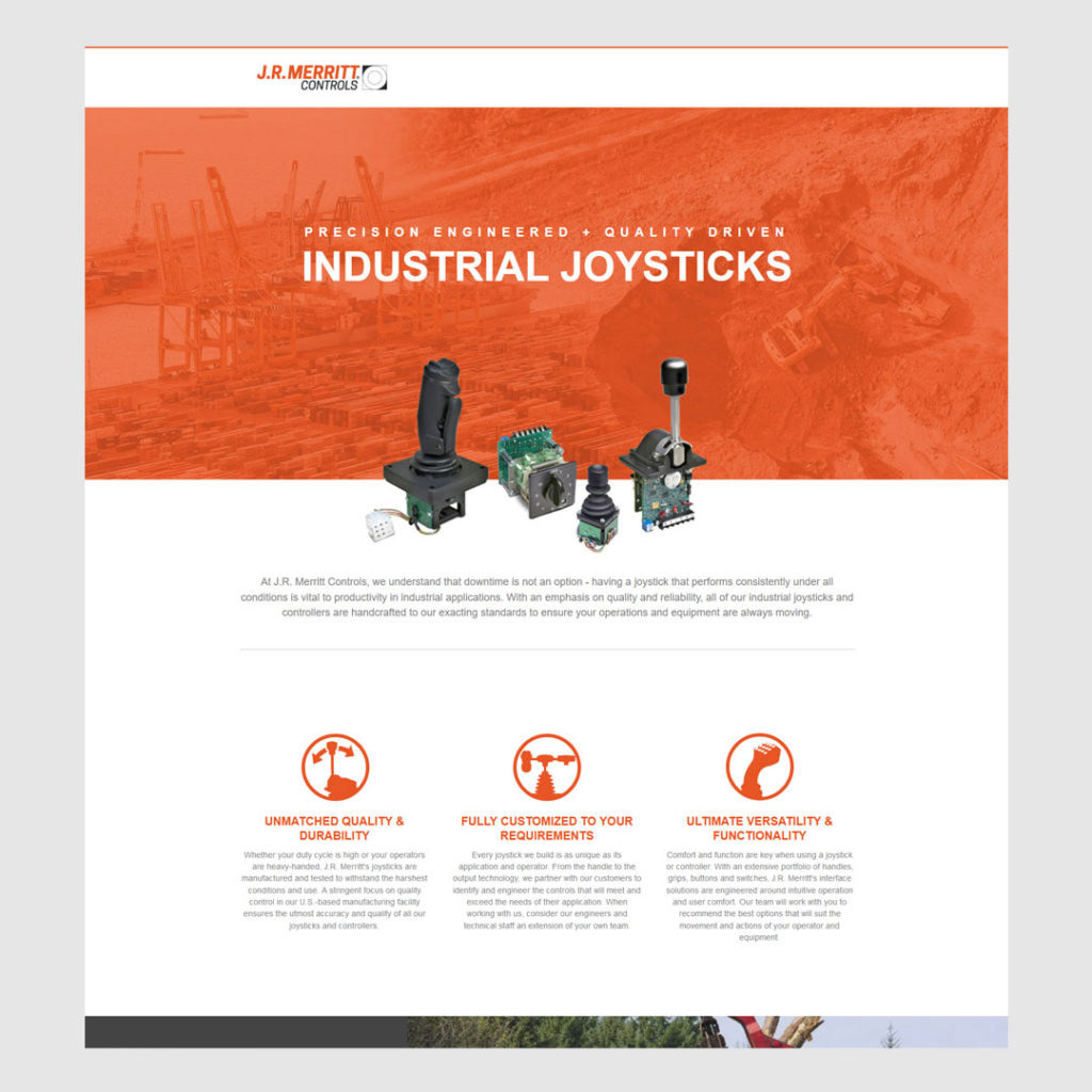 Landing Page Design / J.R. Merritt Controls