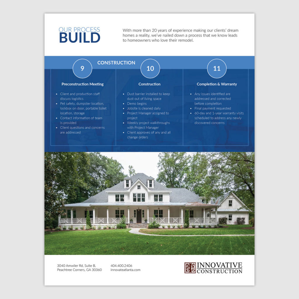 Sell Sheet Design / Innovative Construction