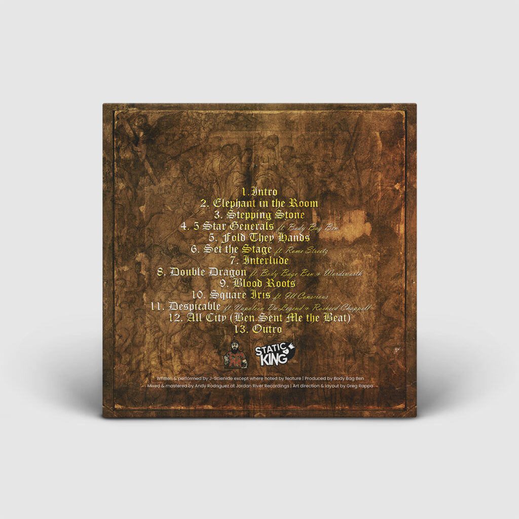 J Scienide / Enough to Plague a Saint / Back Cover Art