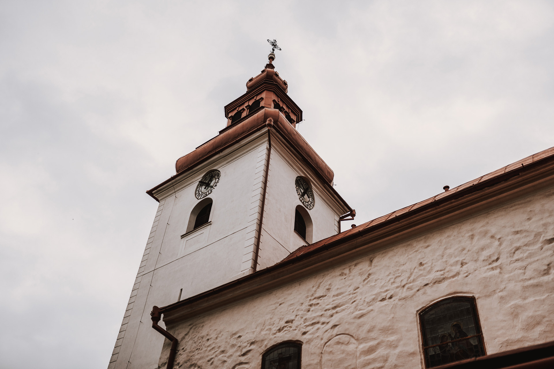 věž kostela sv. Jakuba Většího v Kamenici