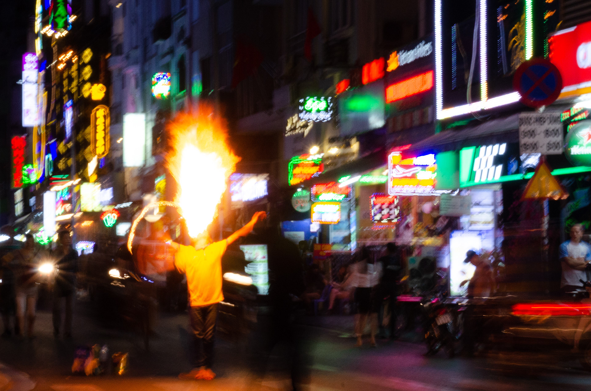 Breathing fire, Saigon, Vietnam