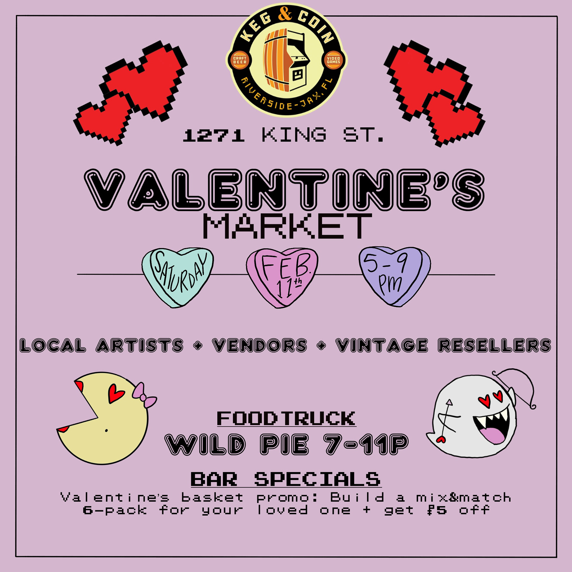 Procreate graphic, February 2023 - Flyer I created for an art market in Riverside
