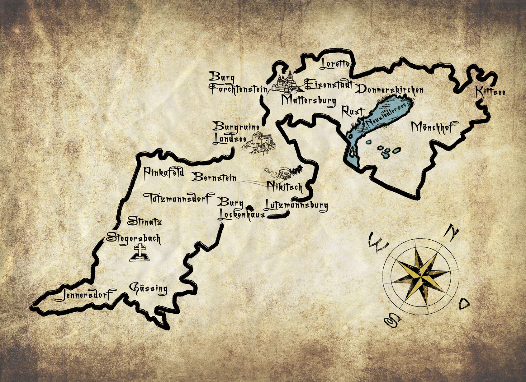 Die Sagenkarte von Burgenland