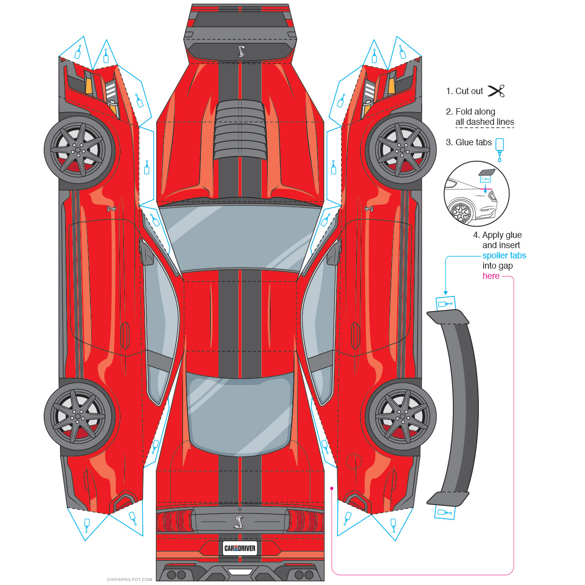 papercraft sports car