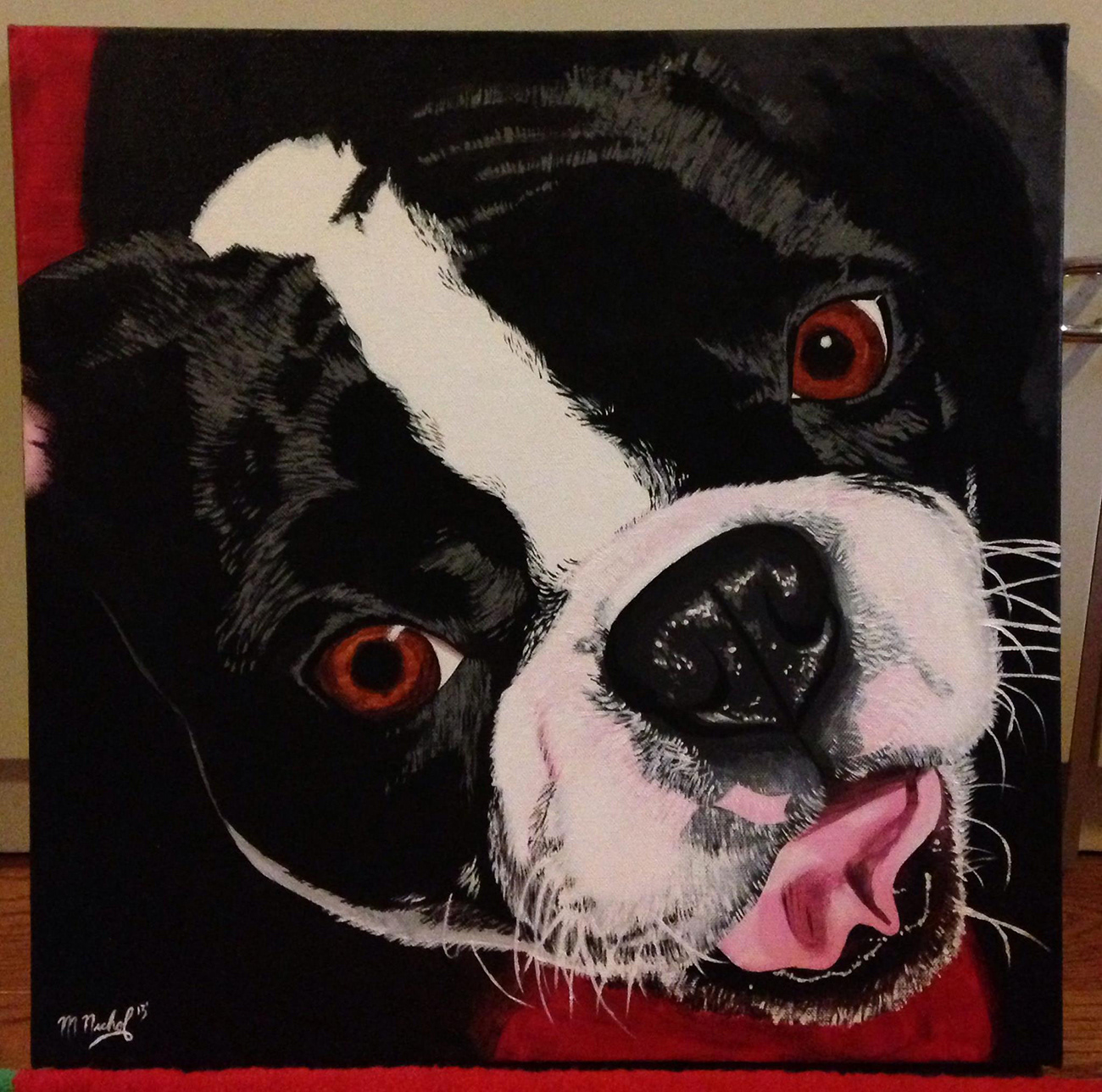 "Frank" Pet portrait, Acrylic on canvas