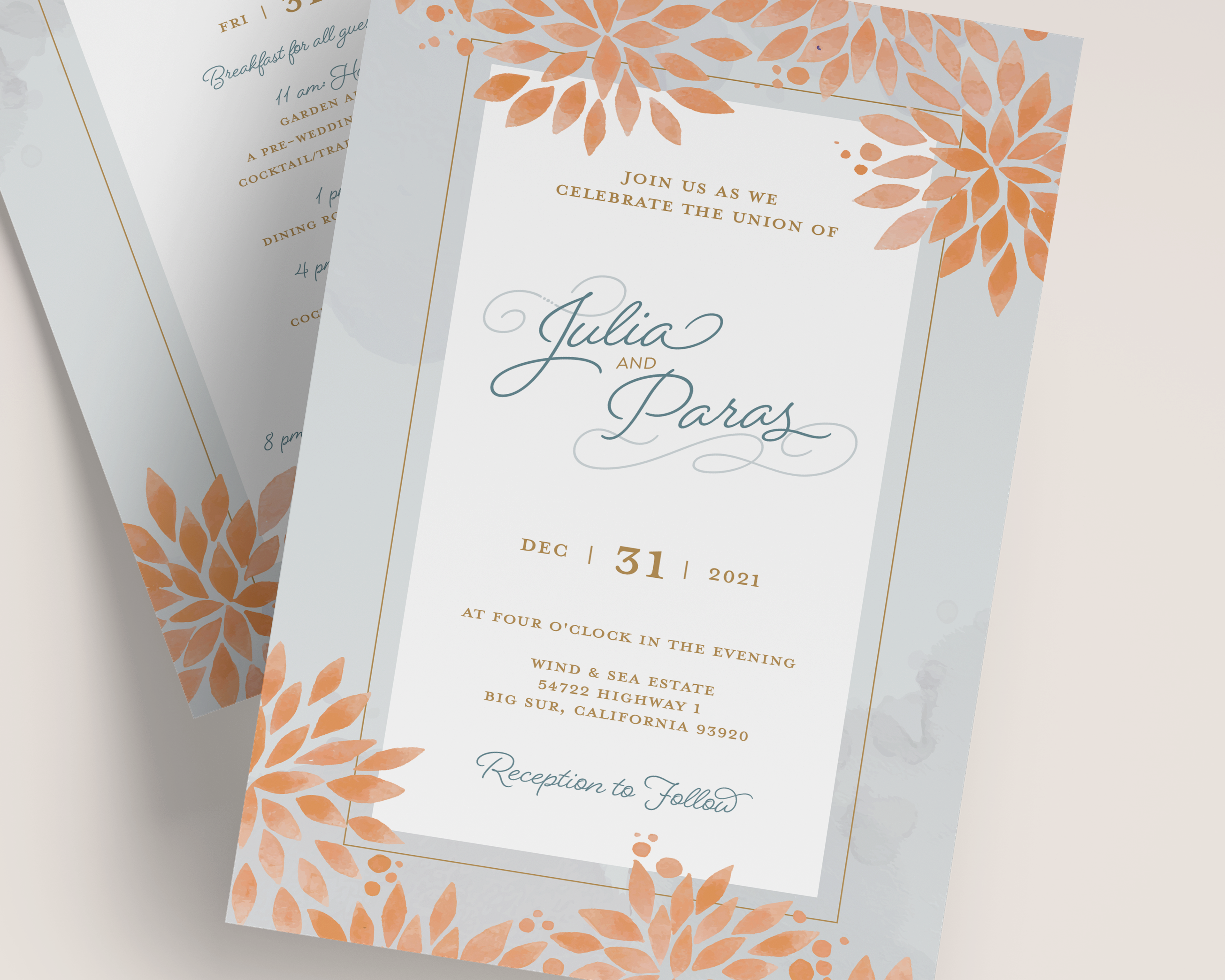 Wedding invitation, detail