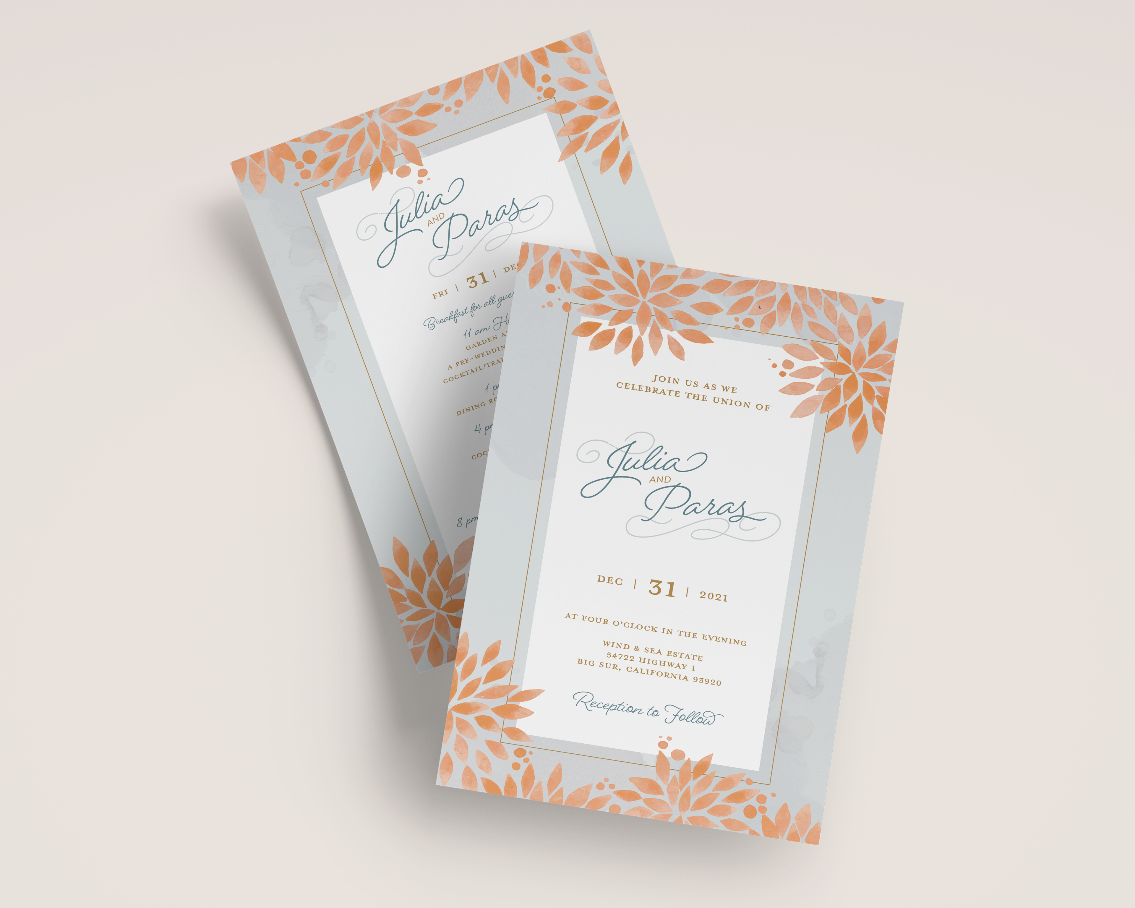 Wedding invitation and program