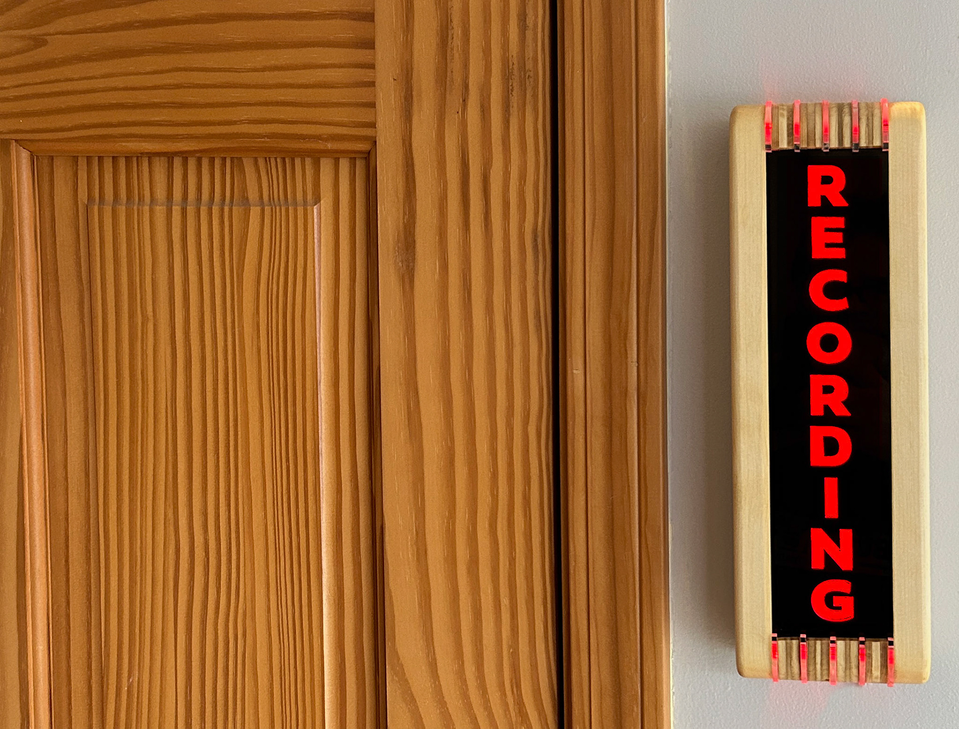 RECORDING 13" Pine/Birch Art Deco Inspired Sign