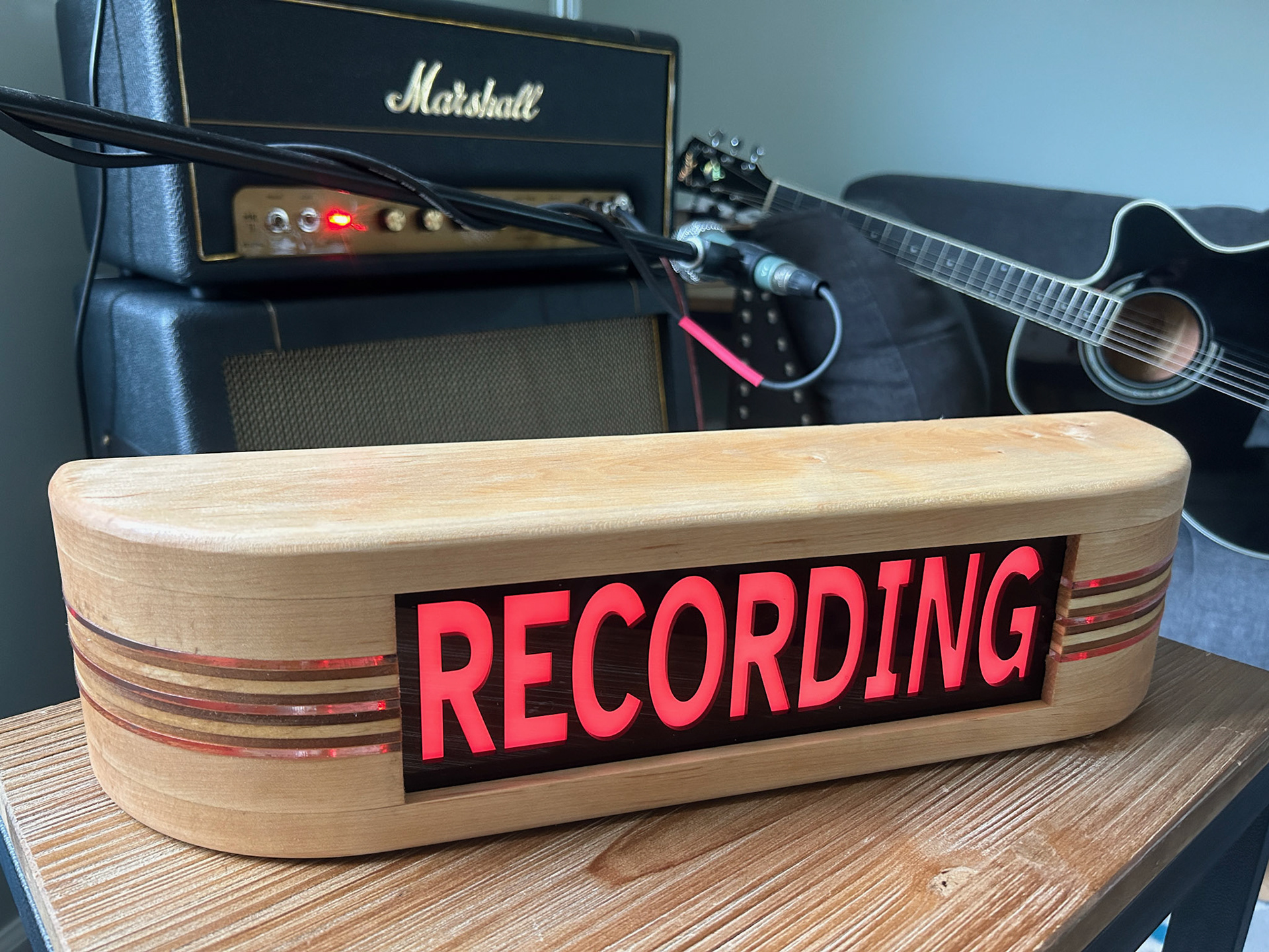RECORDING 18" Maple/Birch Art Deco Inspired Sign