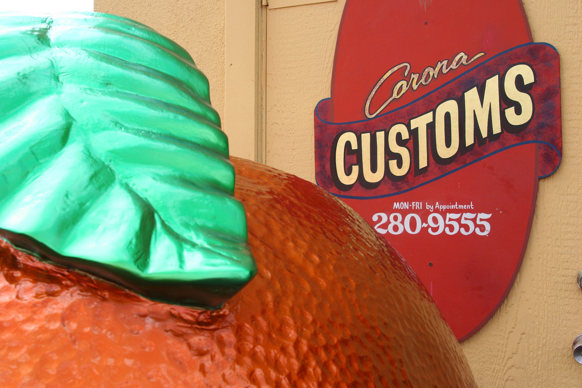obscure orange, 2006, Fiberglass, automotive paint, Corona Customs