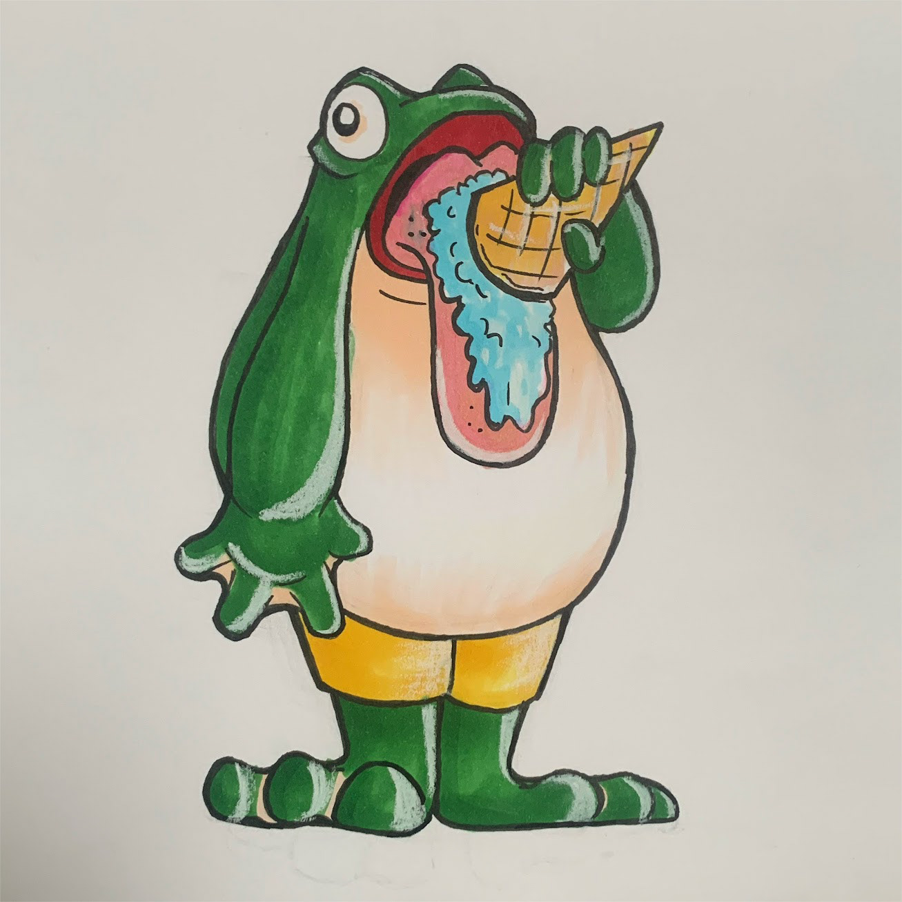 OC Frog - Reference taken from Disney's Lilo and Stitch (Stitch Licking Ice Cream)