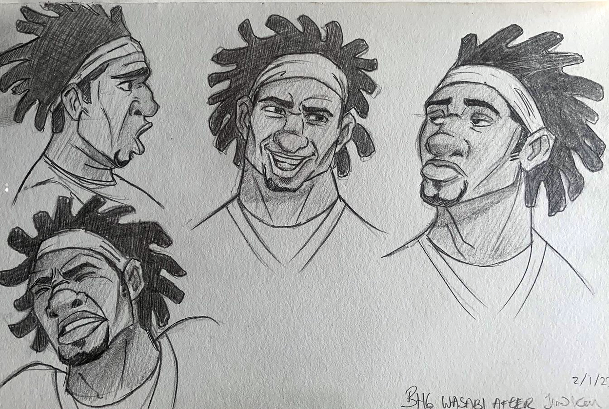 Disney's 'Big Hero 6' Wasabi Character Expressions Study - Original Artwork by Jin Kim; Rights Owned by Disney