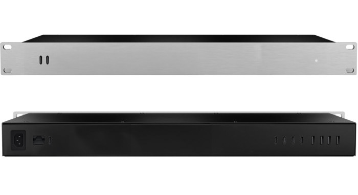 Front and rear view of the High-Performance USB Hub developed by JOHN E. REYNOLDS (large).