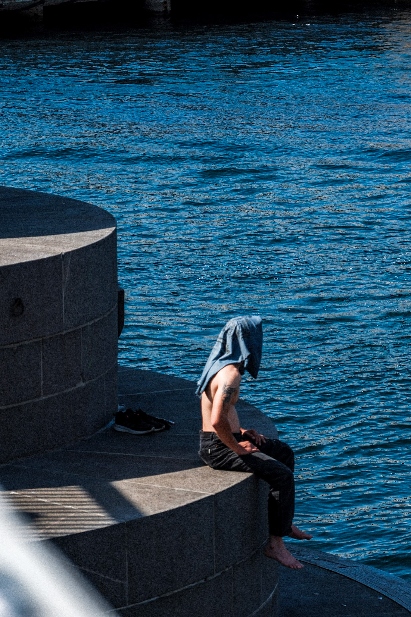 After a long days work, a peaceful respite enjoyed by the waters in Copenhagen