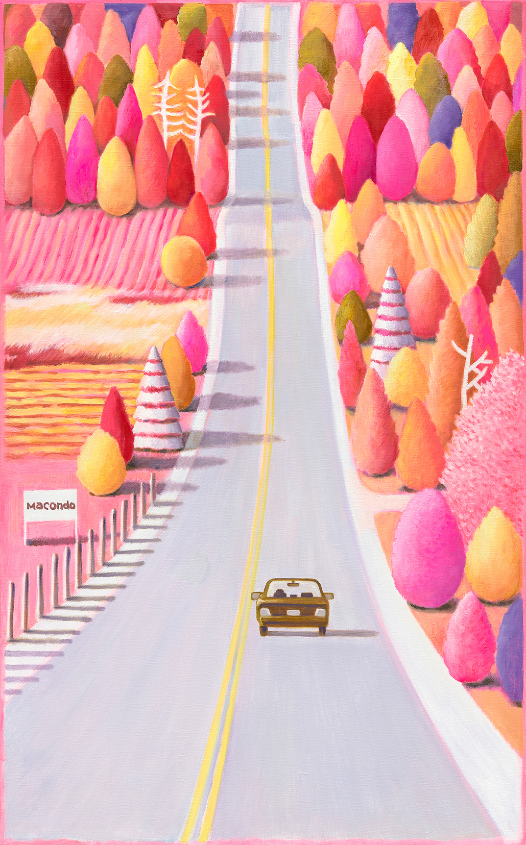 Macondo-pink, oil on linen, 116.7x72.7cm, 2025