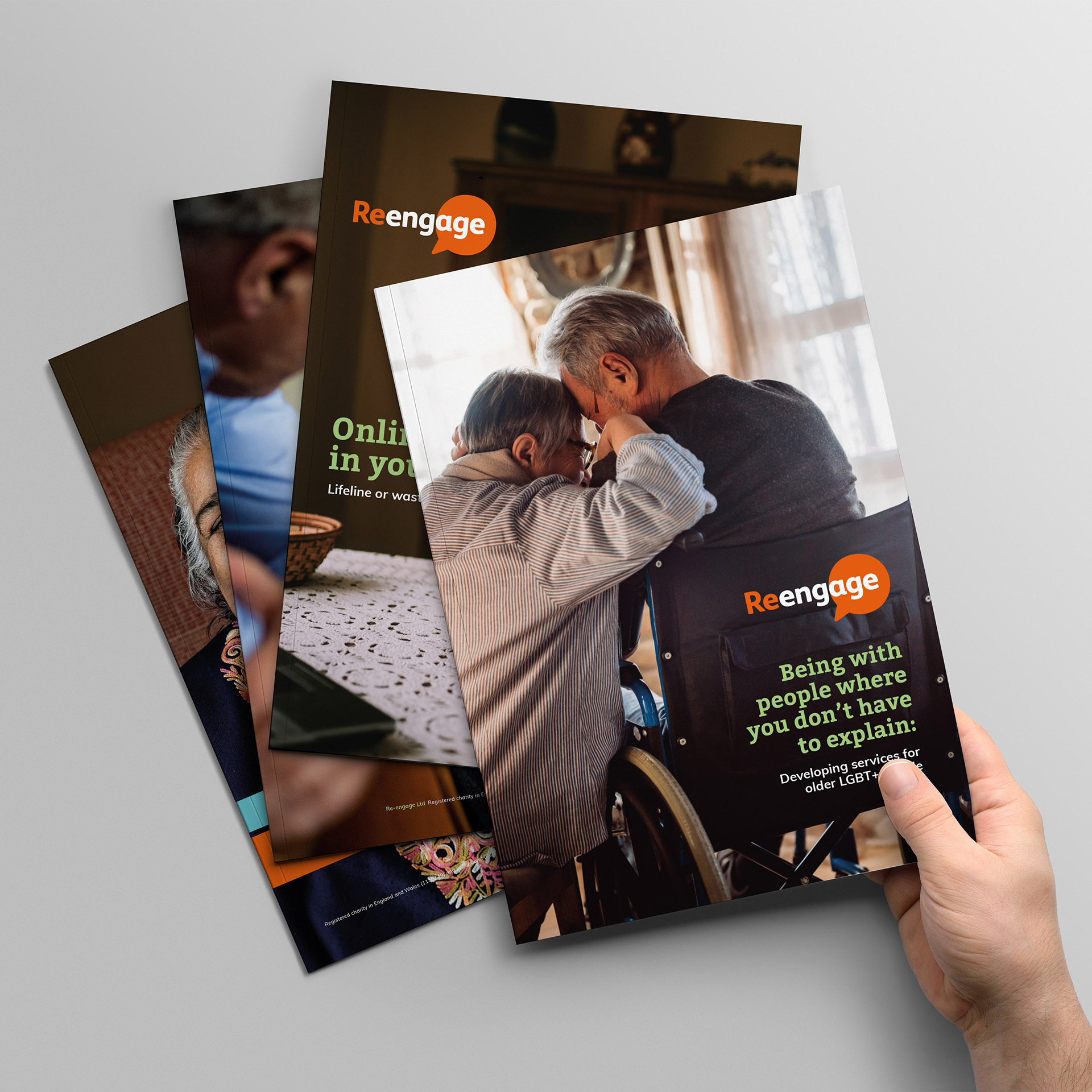 Collection of reports for Re-Engage, including research into internet use in your 80s, and services available to older members of the LGBT+ community