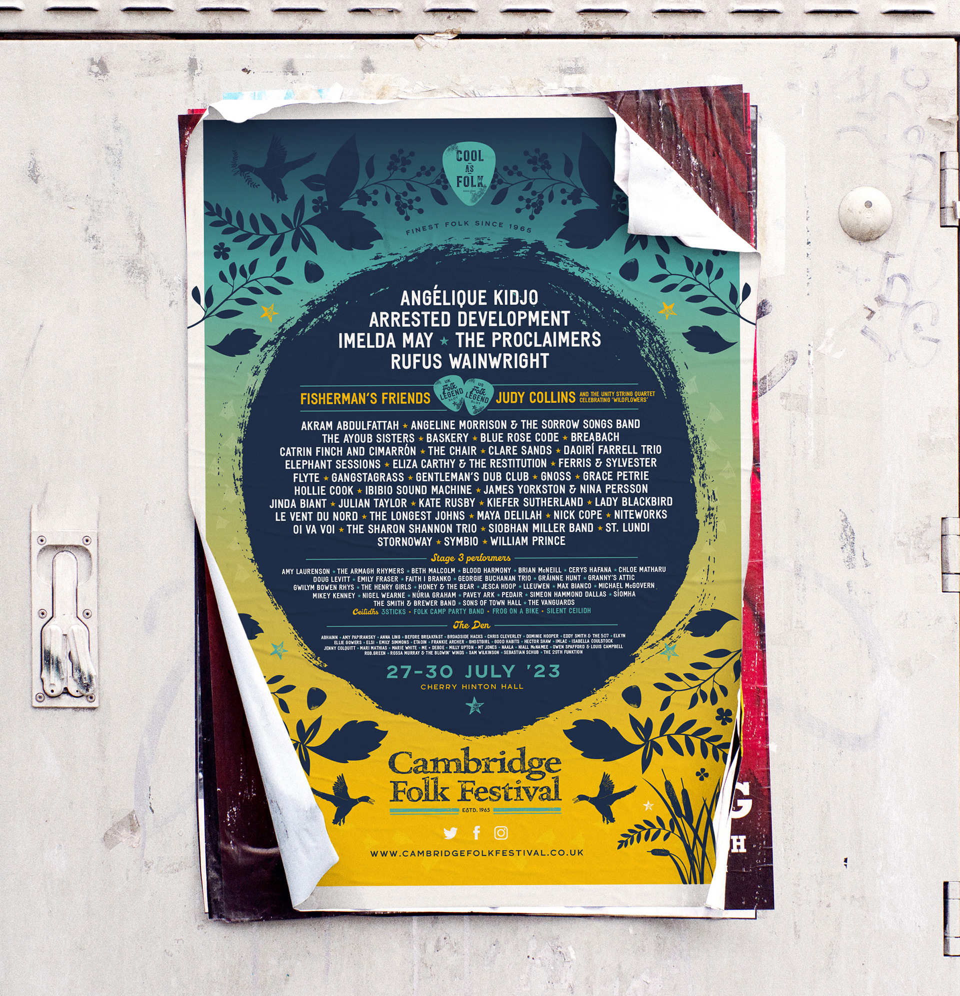 Line up poster for 2023 Cambridge Folk Festival