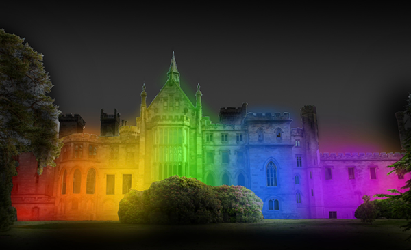 Rainbow illuminated Towers