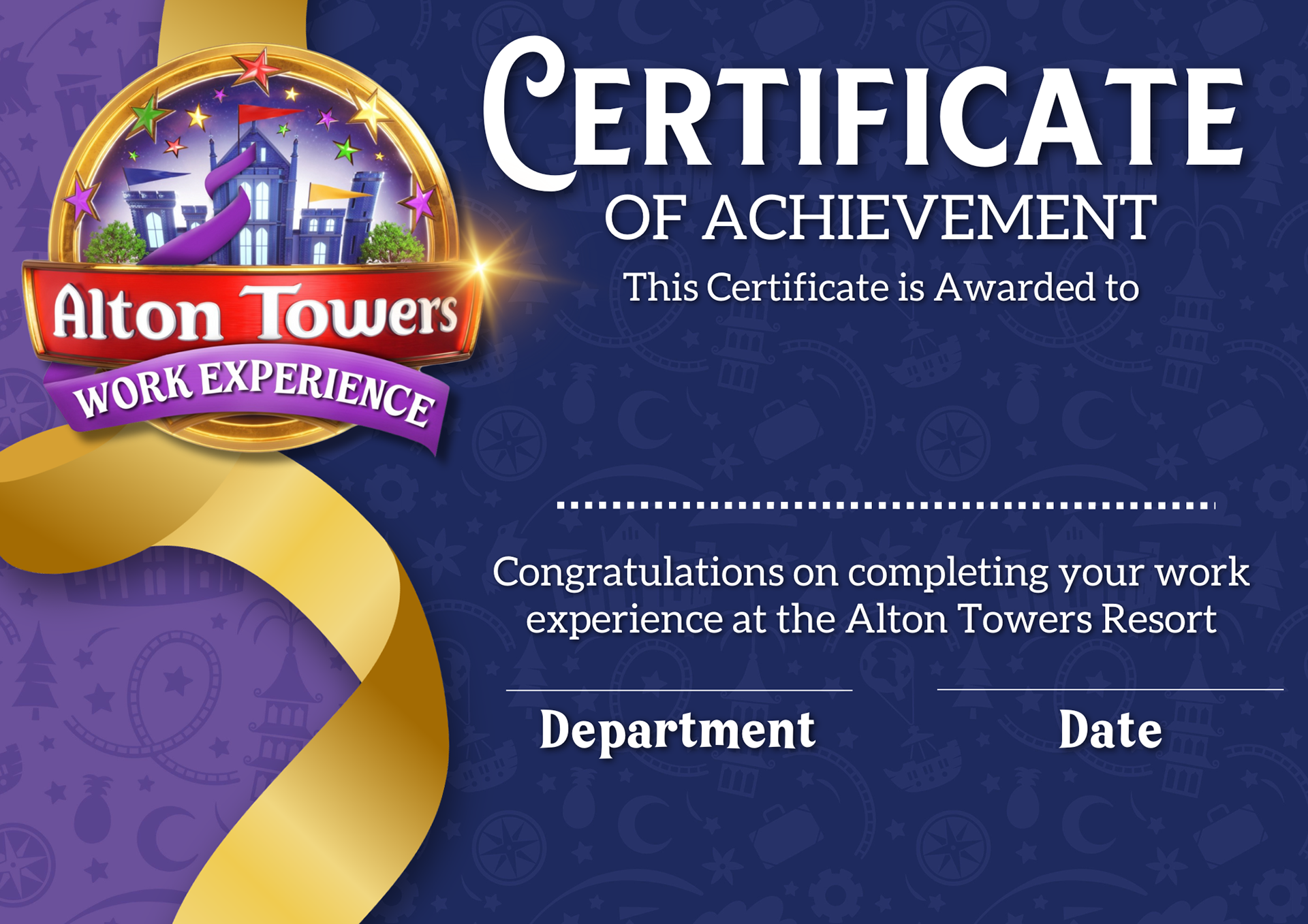 Work Experience Certificate - Used Internally 