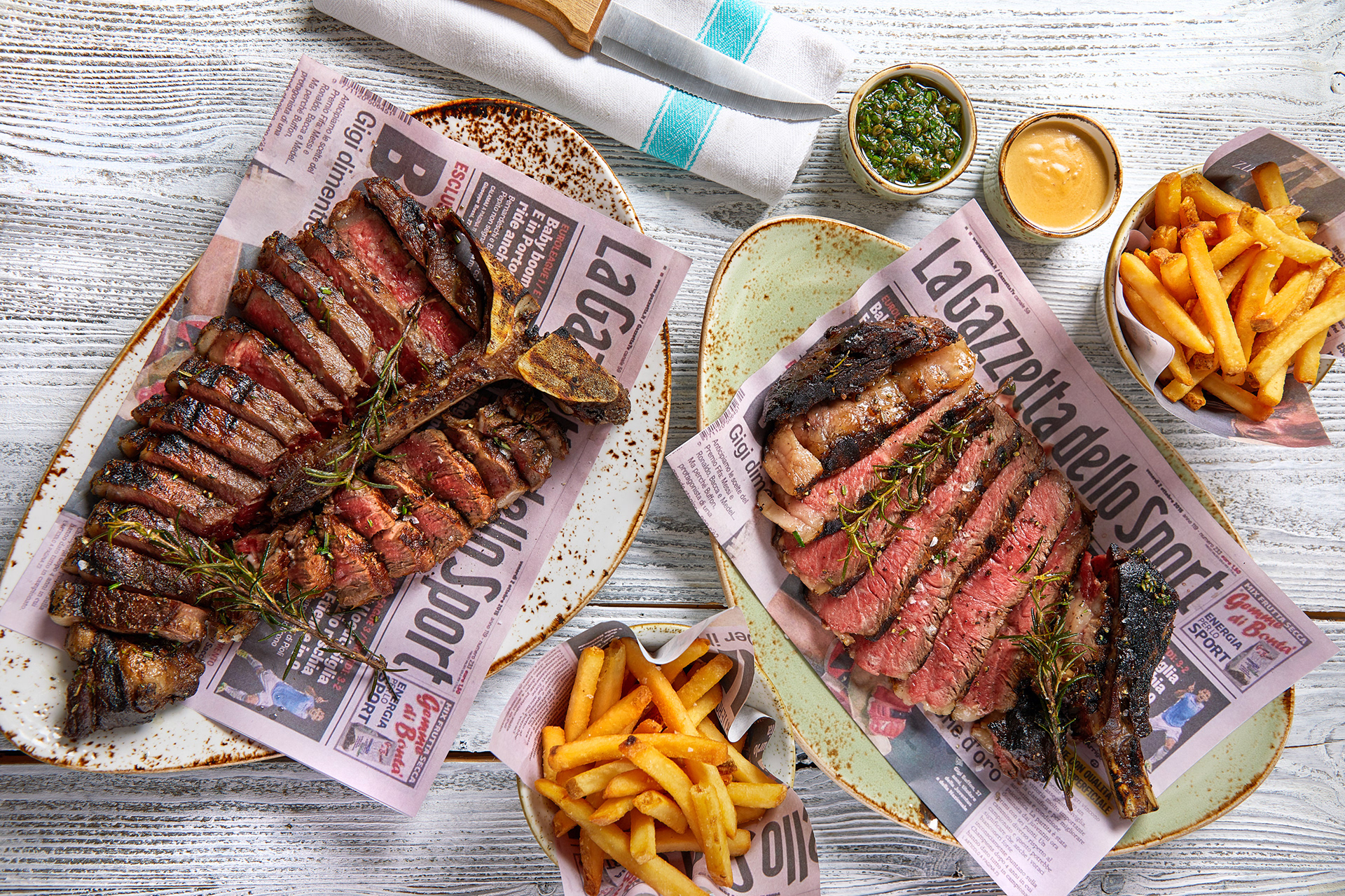Bistecca Fiorentina and Tagliata di Manzo, Gino D’Acampo