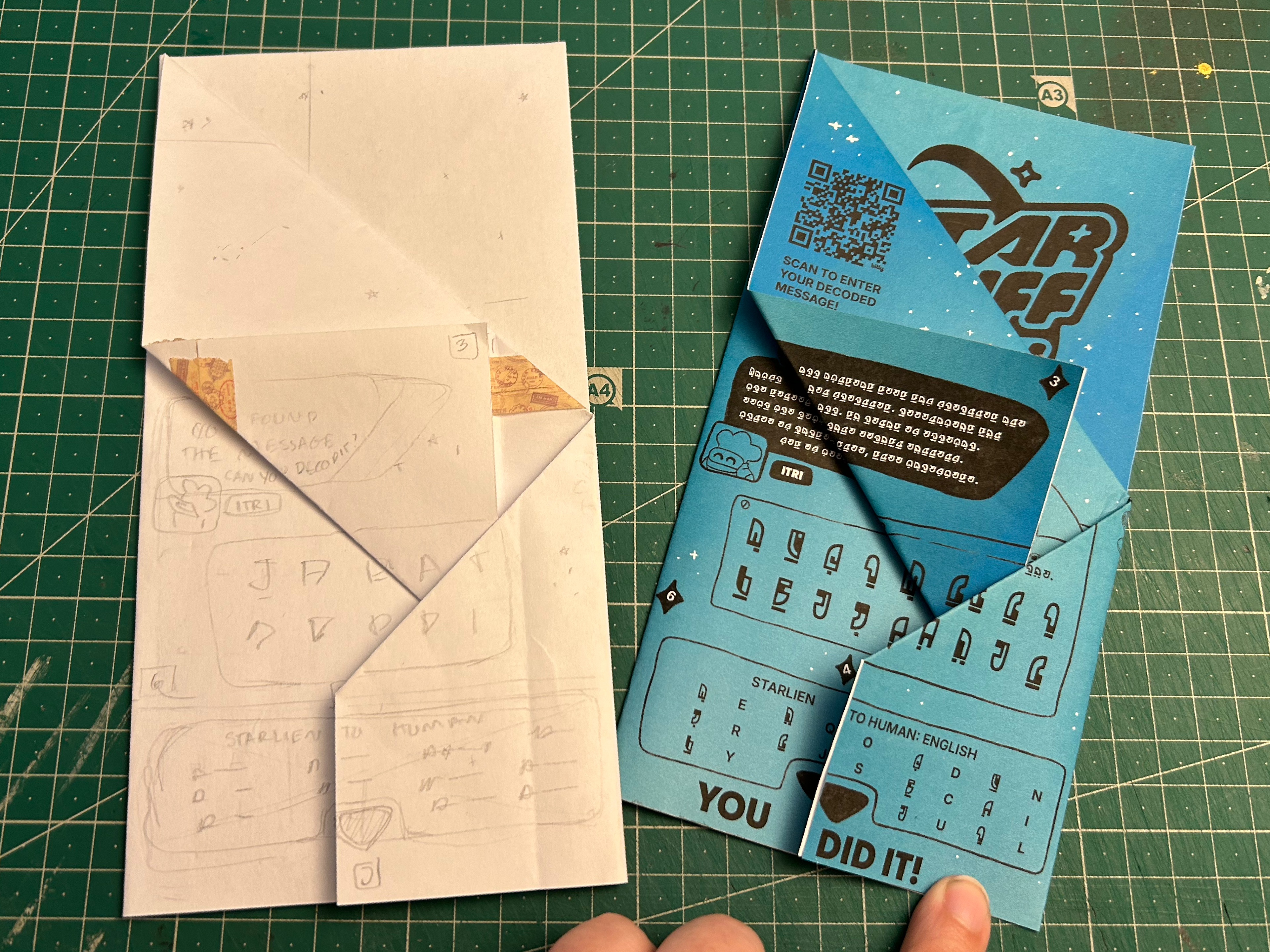 Start Stuff Edu Folding Game - Prototype vs Final