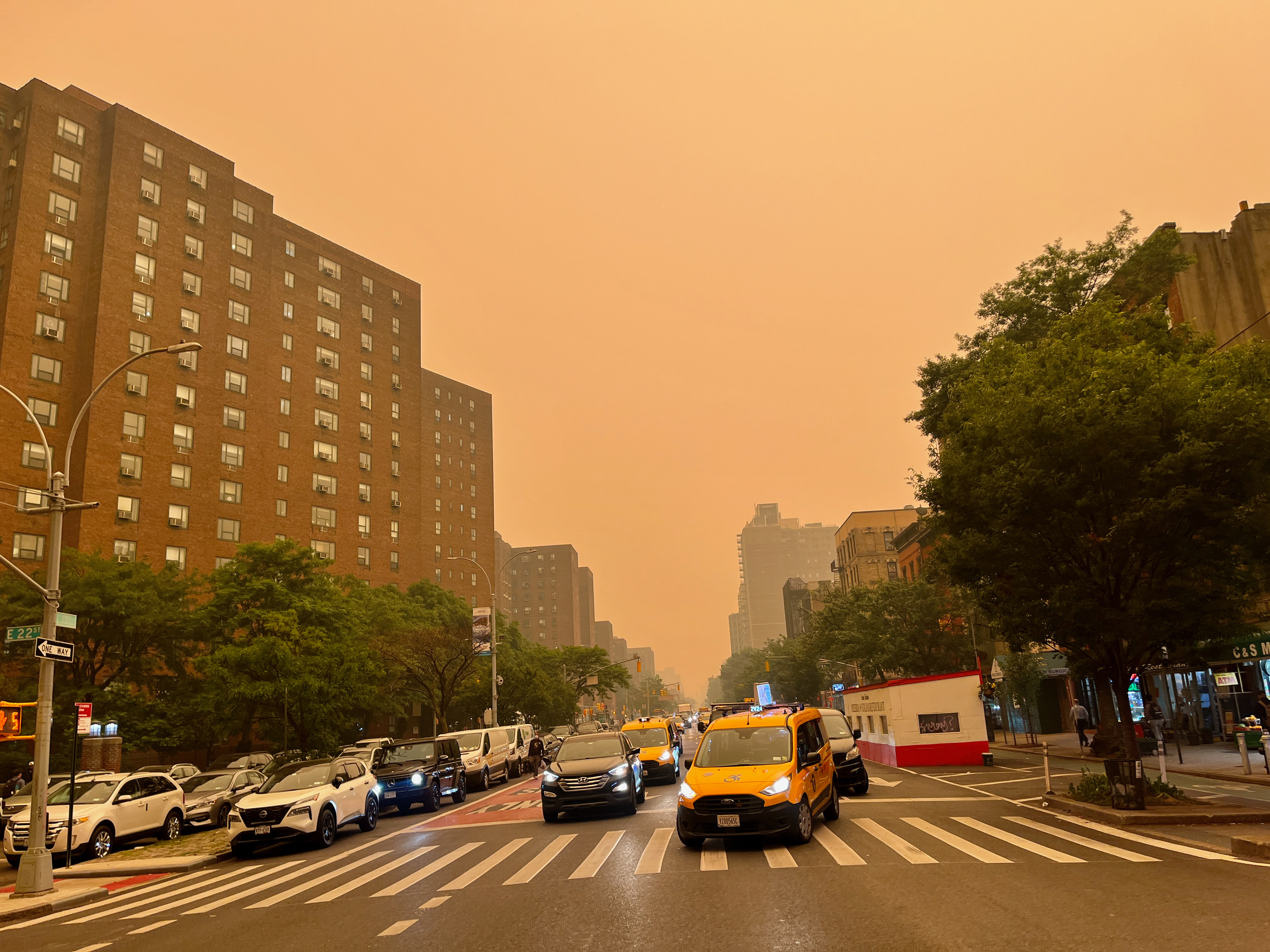 Orange Sky from Canadian Wildfires