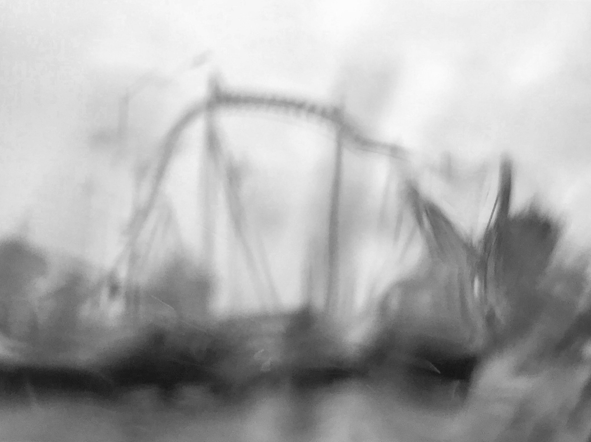 The Thunderbolt through a rainy windshield, Coney Island
