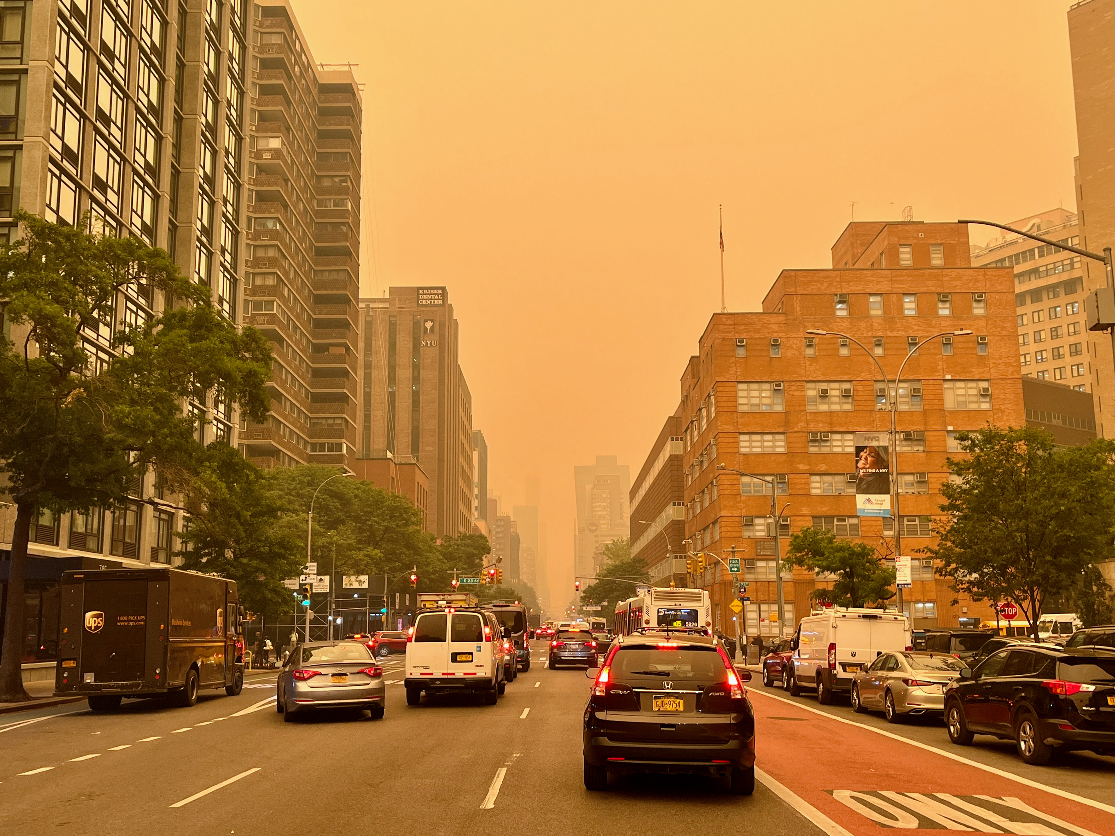 Orange Sky from Canadian Wildfires