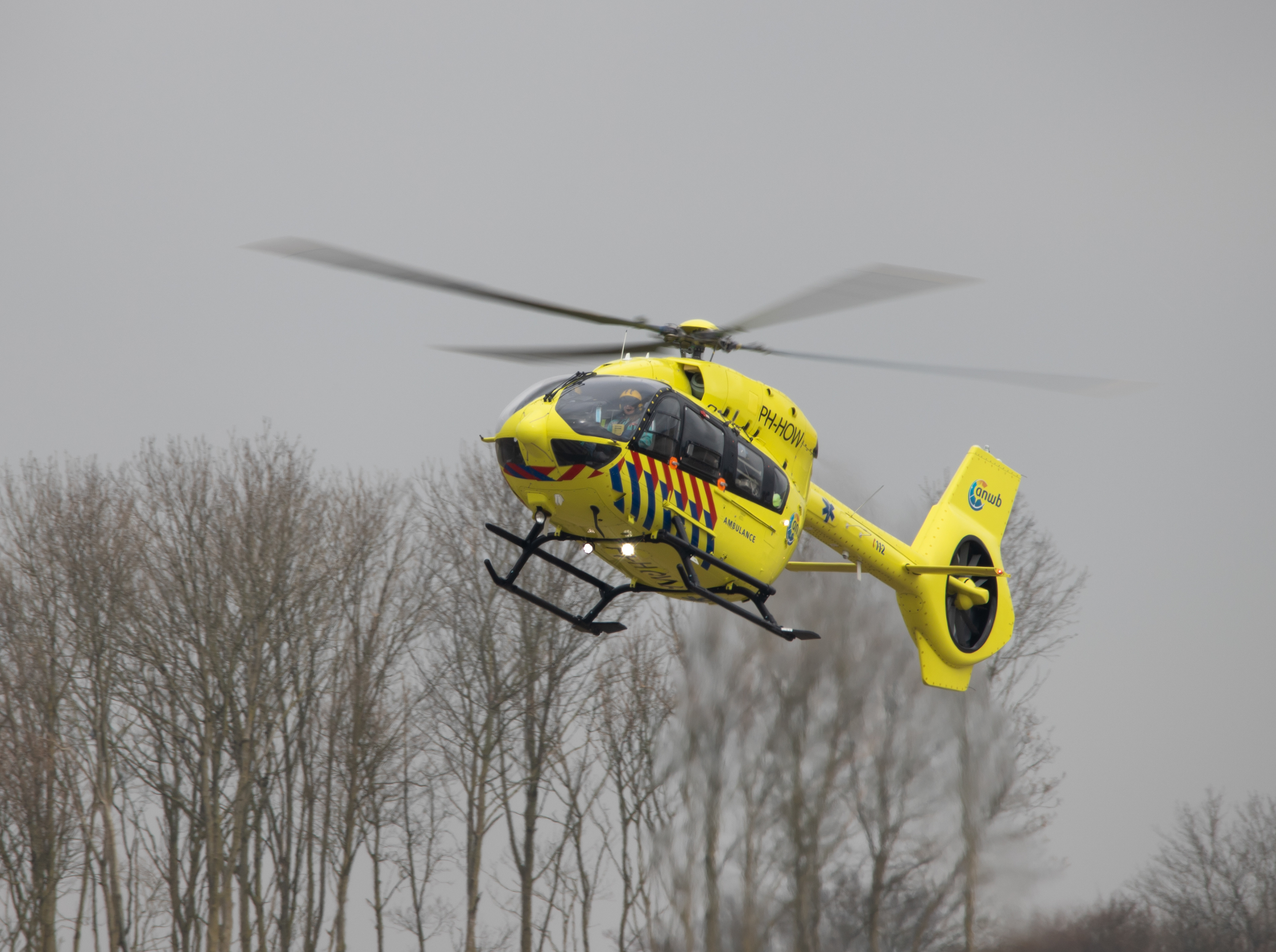 Deze trauma heli verzorgde een showtje tussen de 2 waves door 