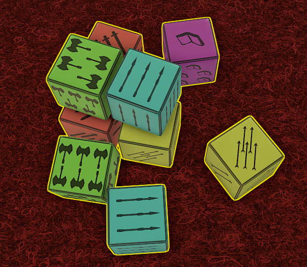 ... the weapons' dices ....