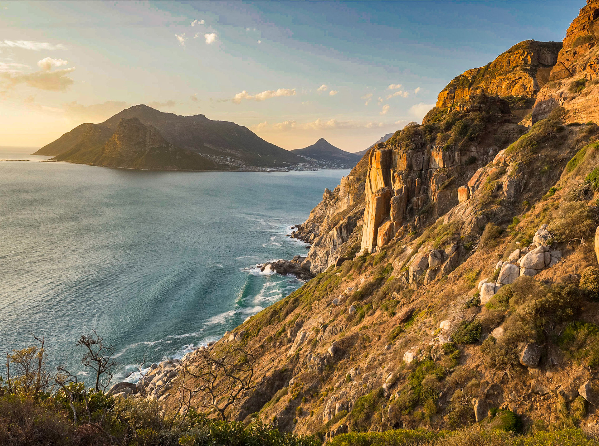 La mythique Chapman Peak drive, à l'heure du coucher du soleil, un moment inoubliable.
CapeTown