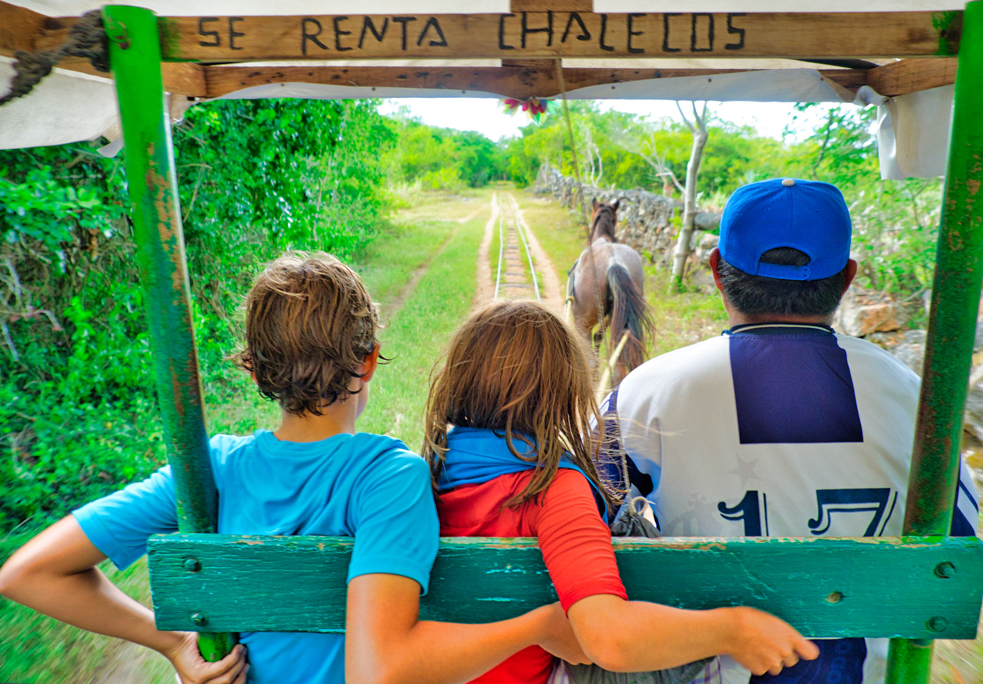 Sortie pitoresque dans une Cenote près de Mérida, dans le village de Cuzama.

La voie ferrée a 150 ans, elle était déjà utilisée de cette façon pour transporter les récoltes d'agaves, dont on faisait le sisal, vers les immenses haciendas, aujourd'hui totalement oubliées et rendues à la nature.

Cette région était très riche de ce commerce de Sisal au XIXeme siècle. 

Du XVI au XVIIIème siècle, on faisait commerce du "bois de campeche", dont on extrayait un colorant noir et gris, très pirsé en Europe, et interdit en Angleterre.