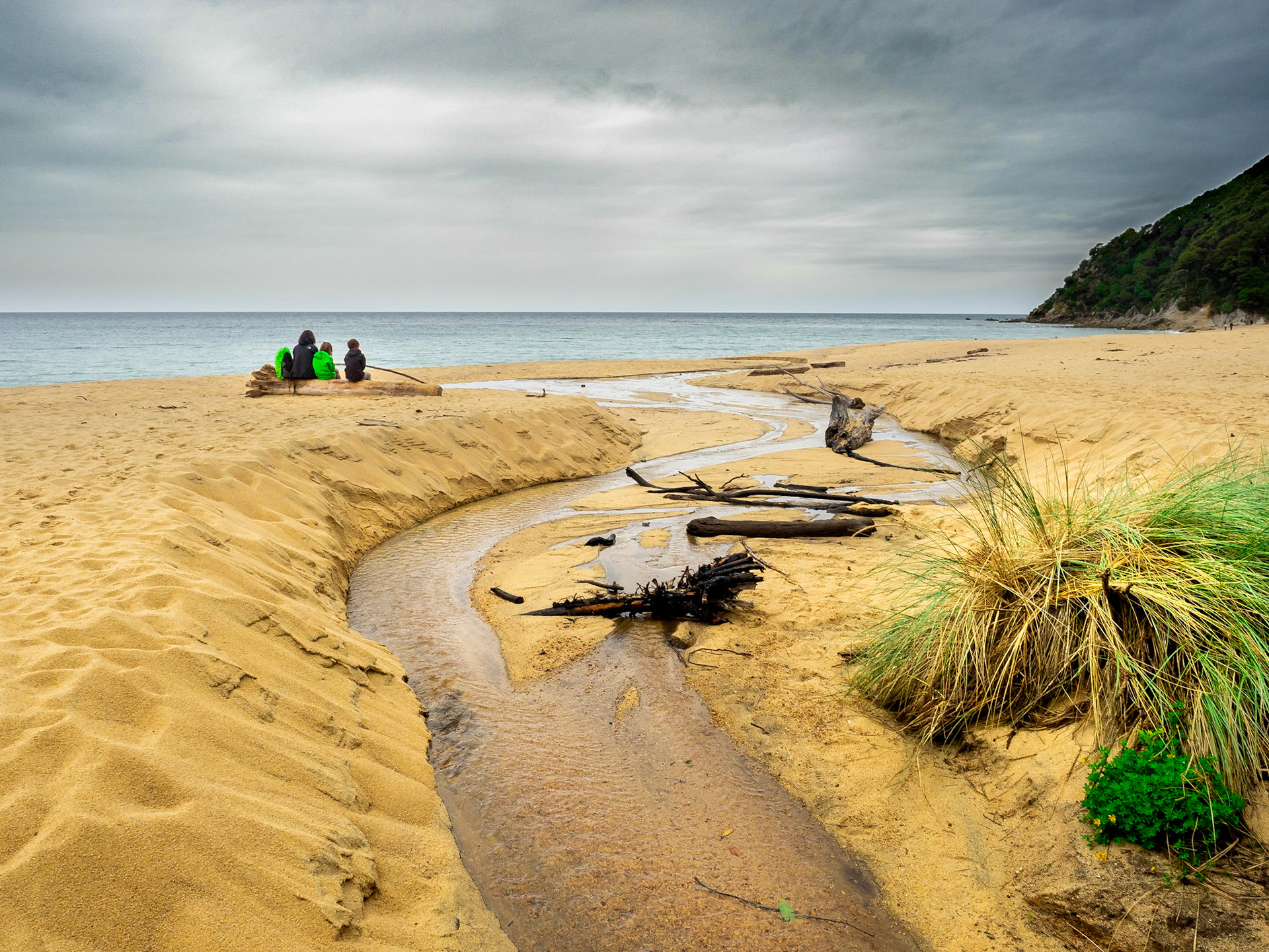 Abel Tasman Coastal Trak. Petite pause pour déjeuner