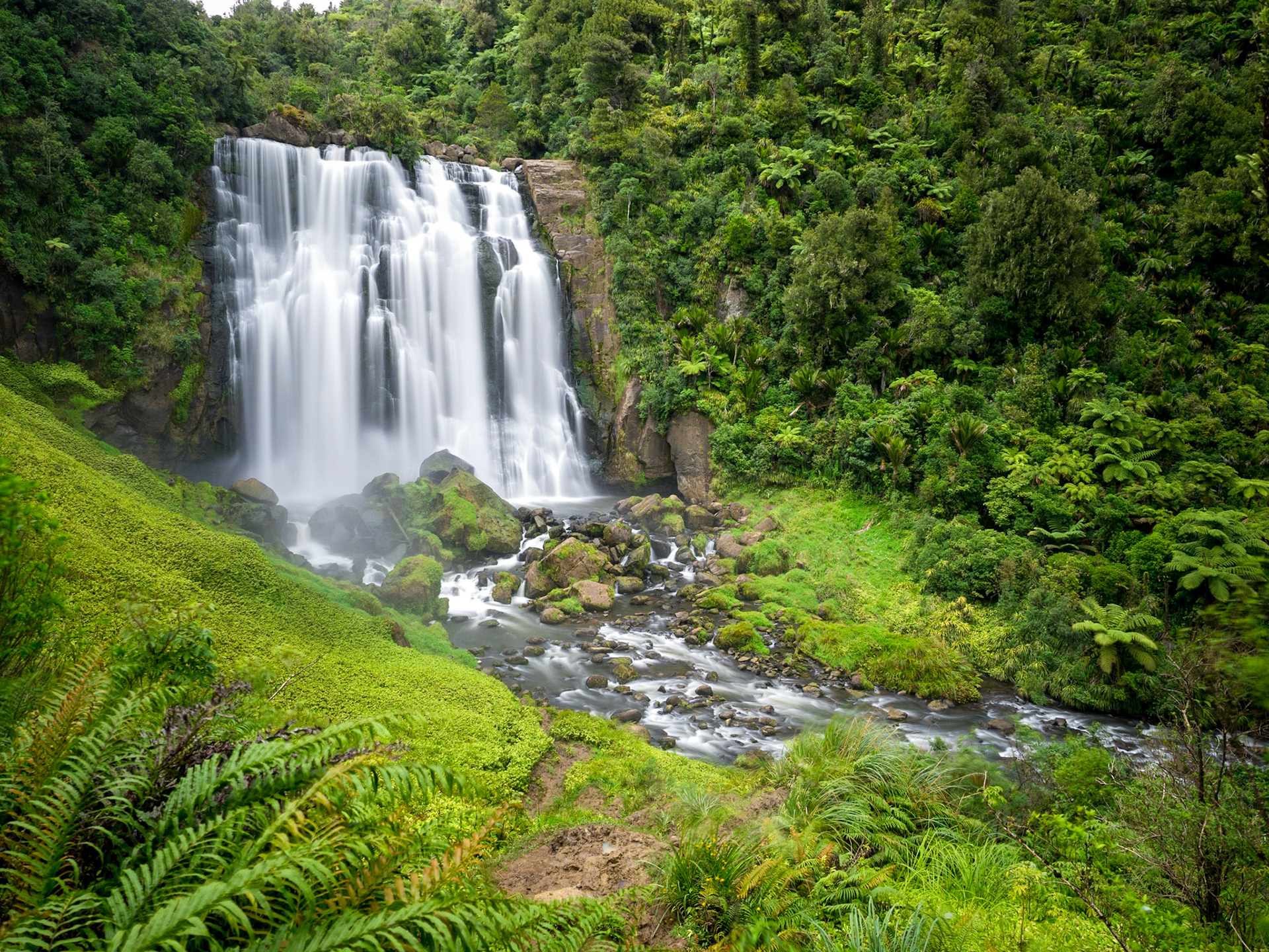 Marokopa Falls, entre Waitomo et la mer de Tasmanie