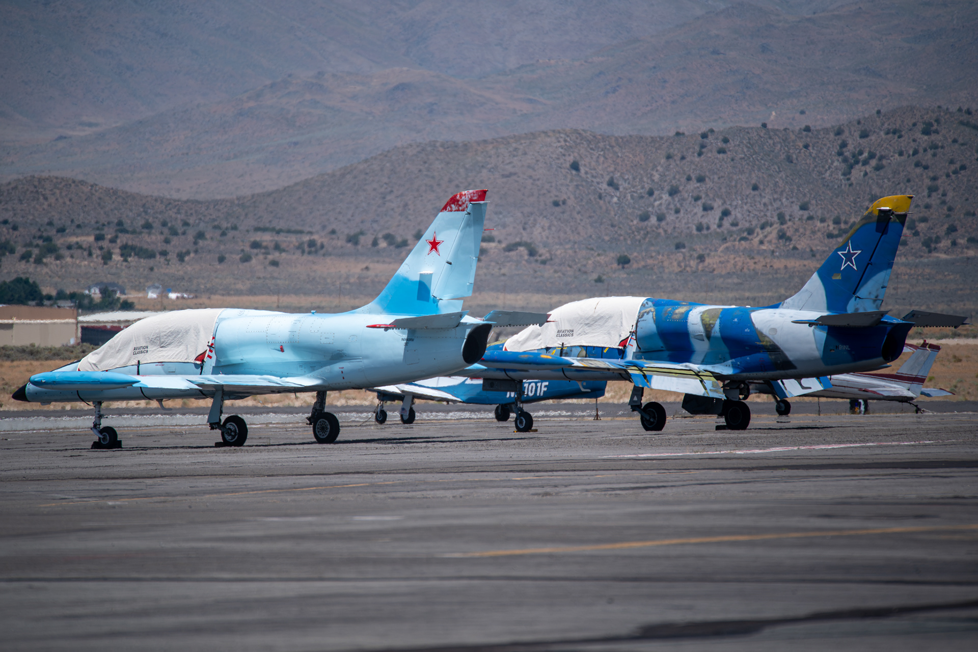 Two Aero L-39 Albatros (Soviet Union training Jets)