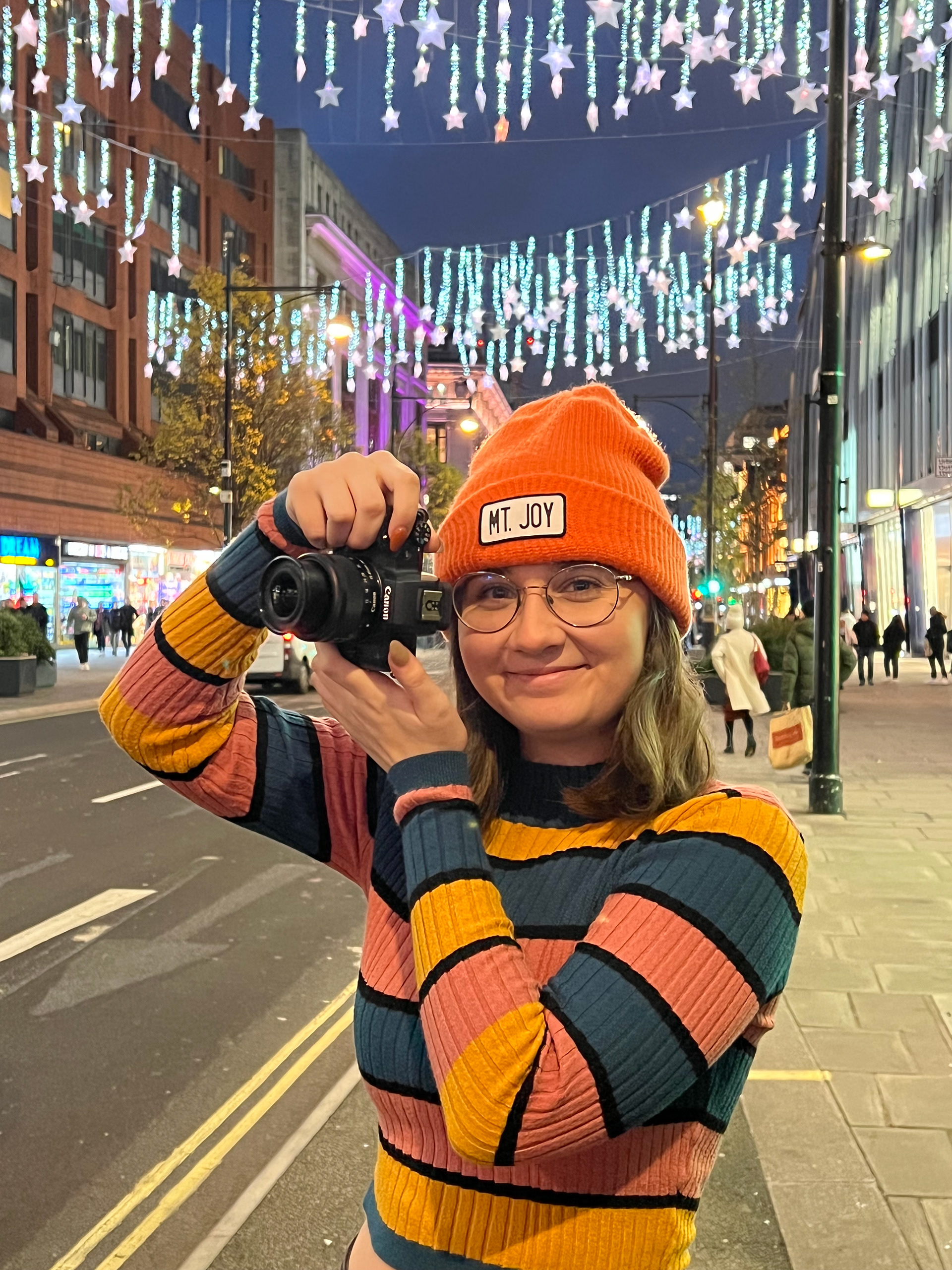 Taking photos on Oxford St