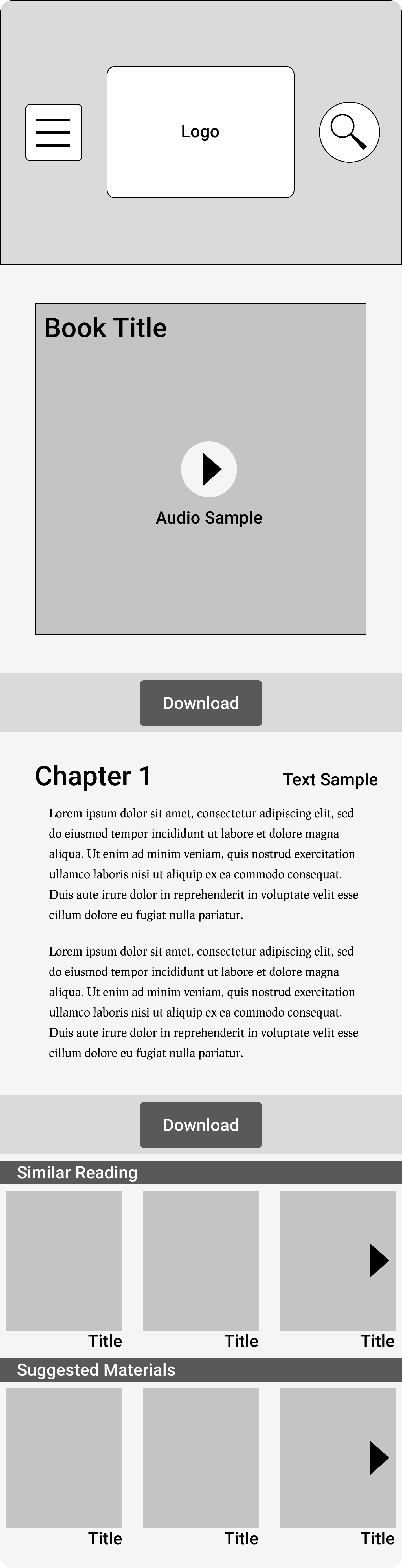 Single Material (Book) Page