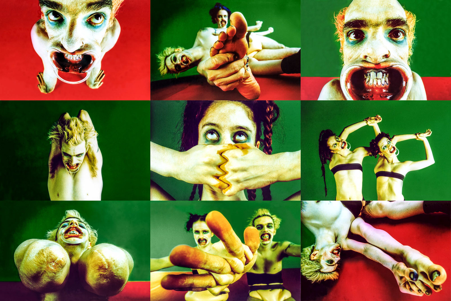 ALEJANDRO AHMED, ANDERSON GONÇALVES, ELKE SEIDLER, JANAINA SANTOS E LETICIA LAMELA /  Composição fotográfica do espetáculo "Violência" / Grupo Cena 11 Cia de Dança - 2000 /  VENDIDO