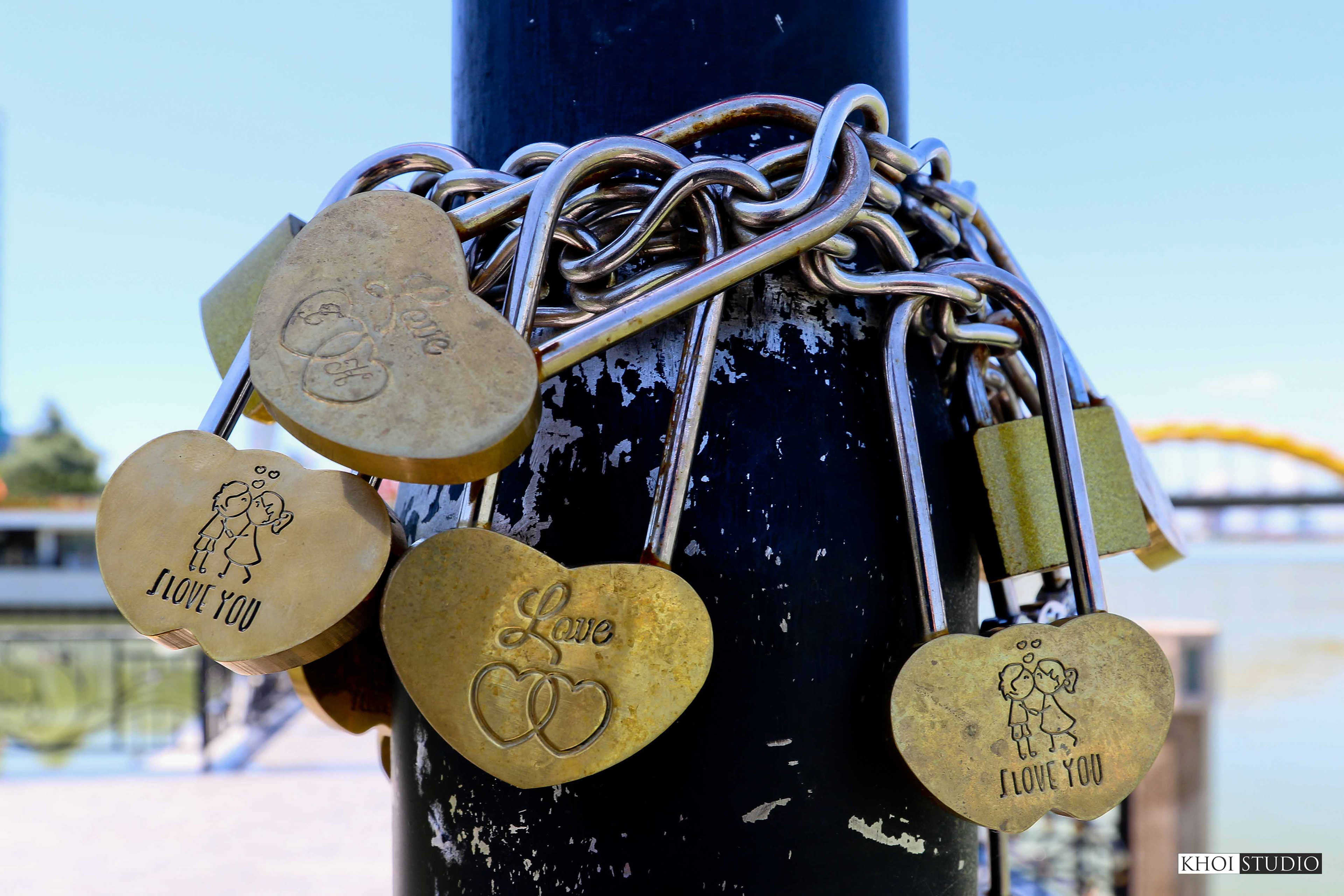 Love Lock Bridge in Da Nang, Vietnam