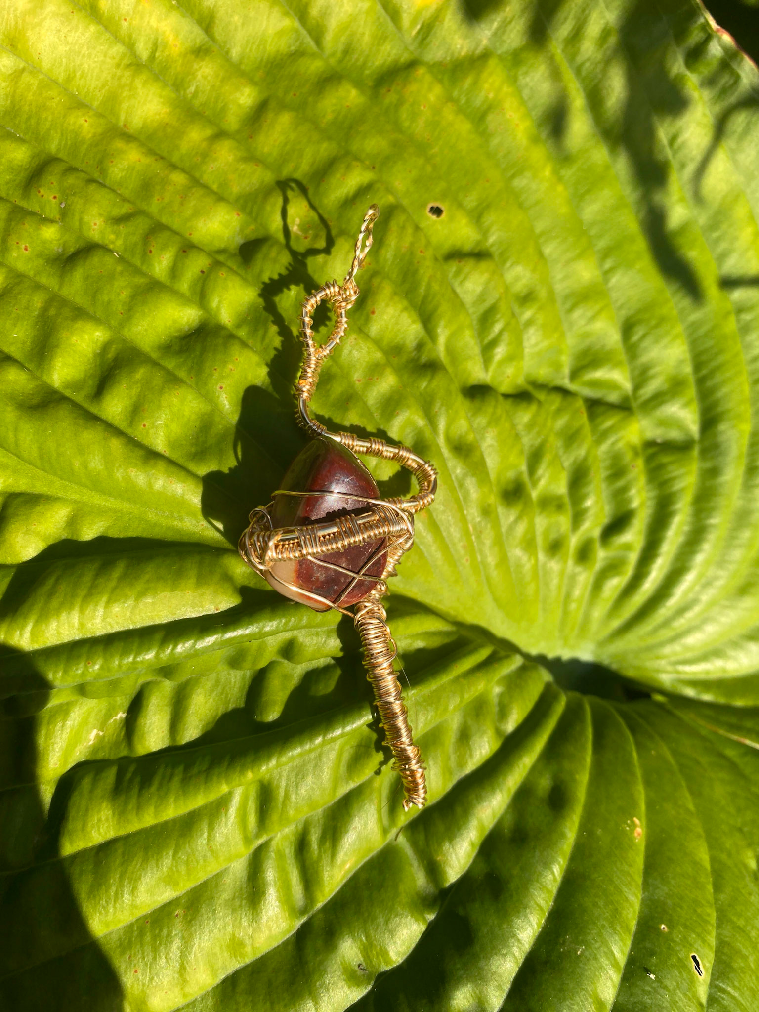 Jasper Gold Serpent Pendant