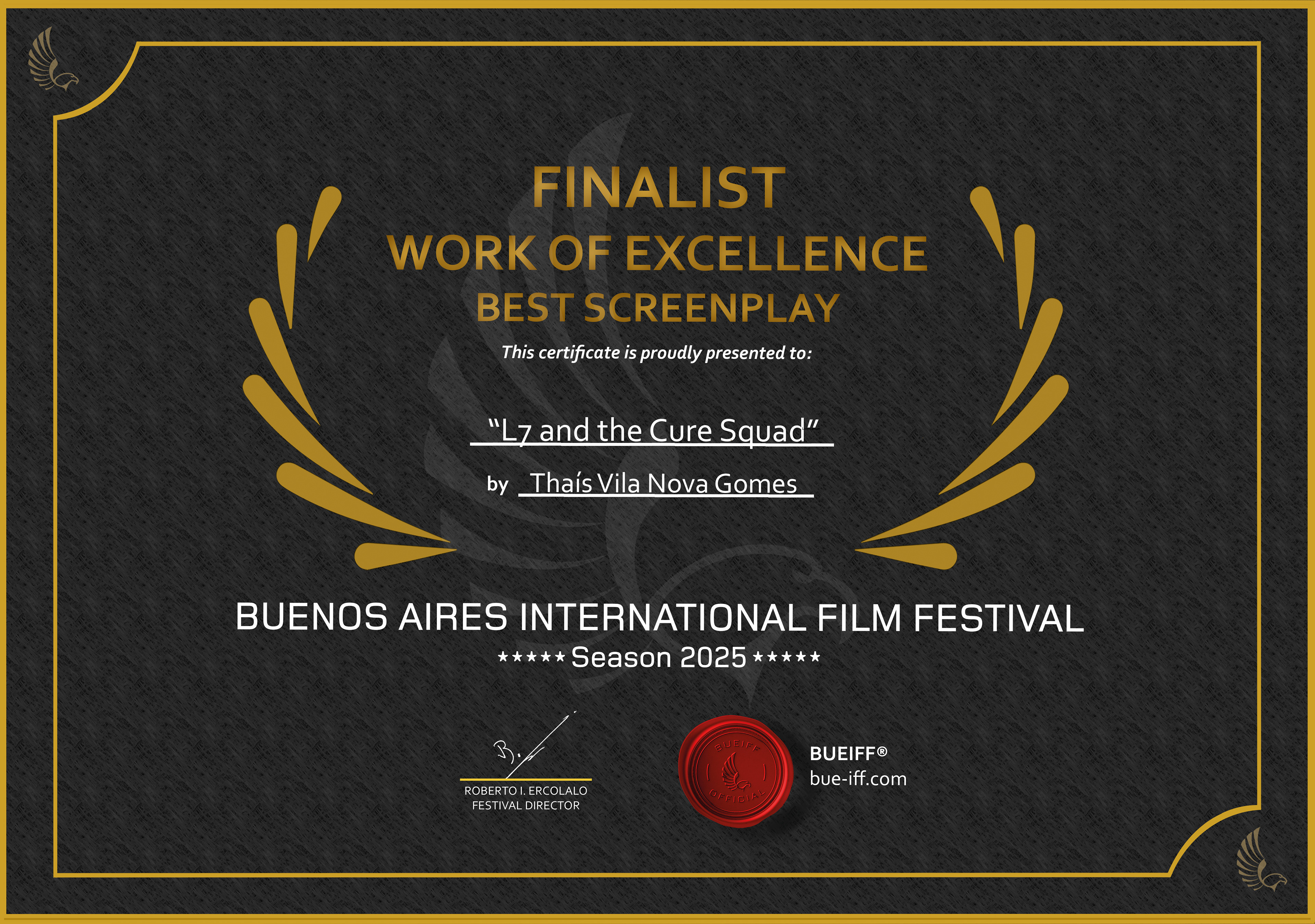 Finalista - Melhor Roteiro - Buenos Aires Internacional Film Festival