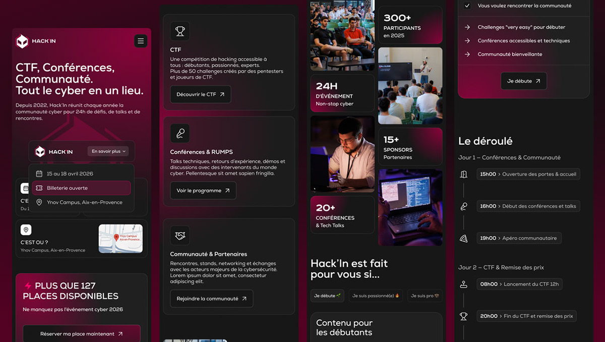 Version mobile du site Hack'In