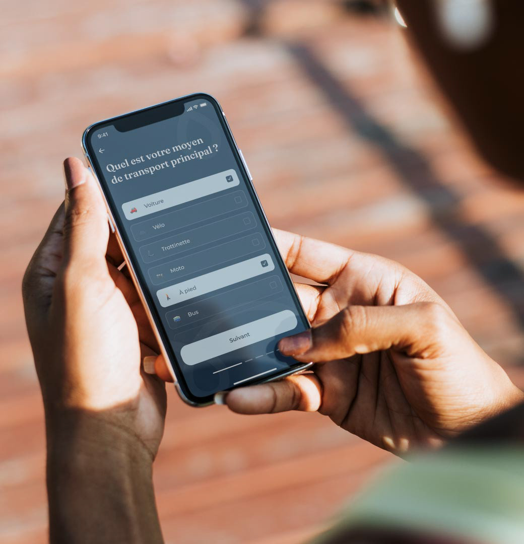 Écran de l'application mobile Moobi