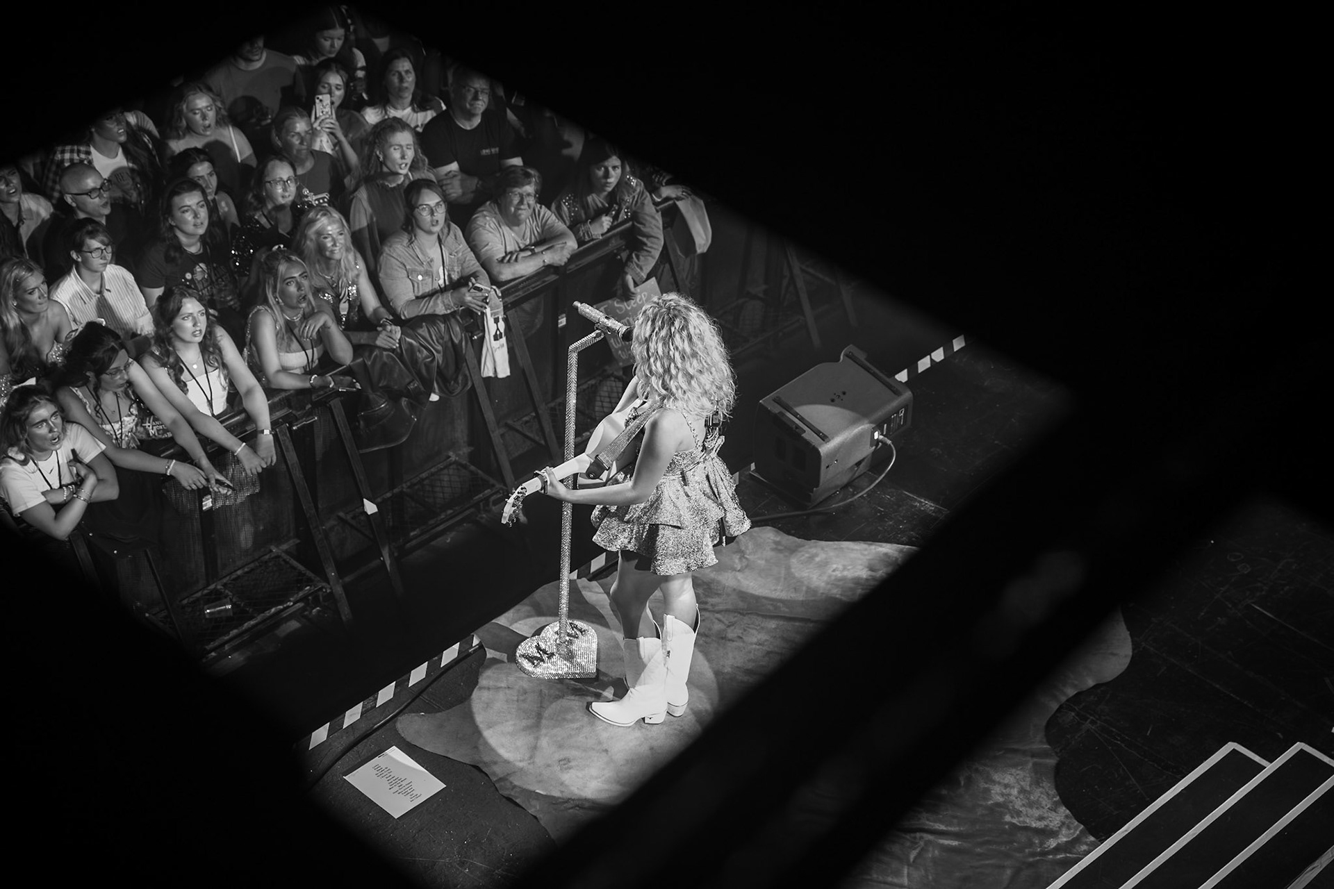 Megan Moroney performing live at Glasgow’s iconic Barrowland Ballroom. Photographed by Gareth Fraser / 3rd Mile.