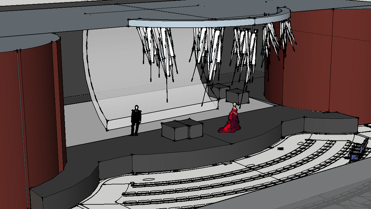projection and set concept for musical theater production