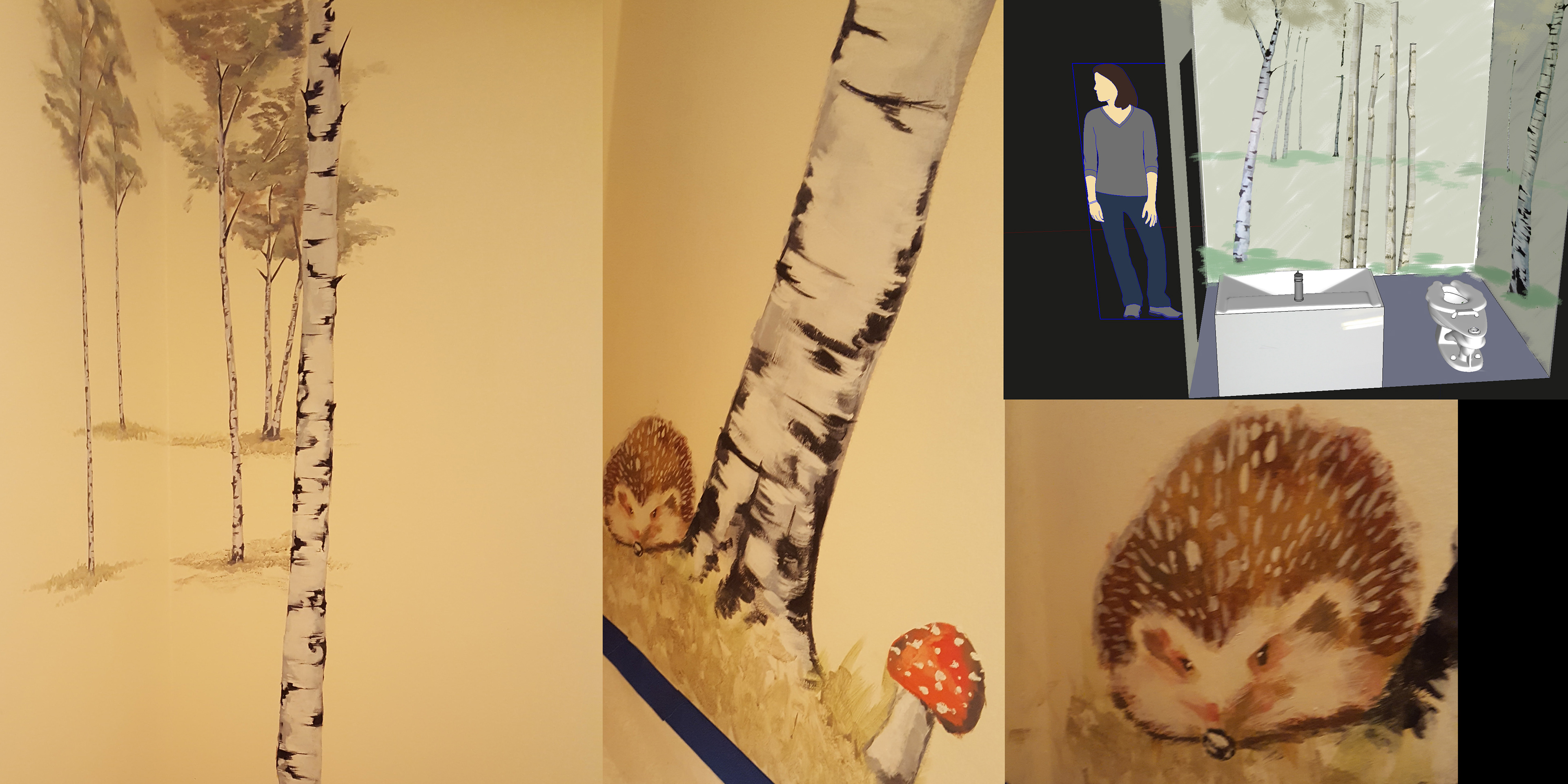 birch trees wall mural