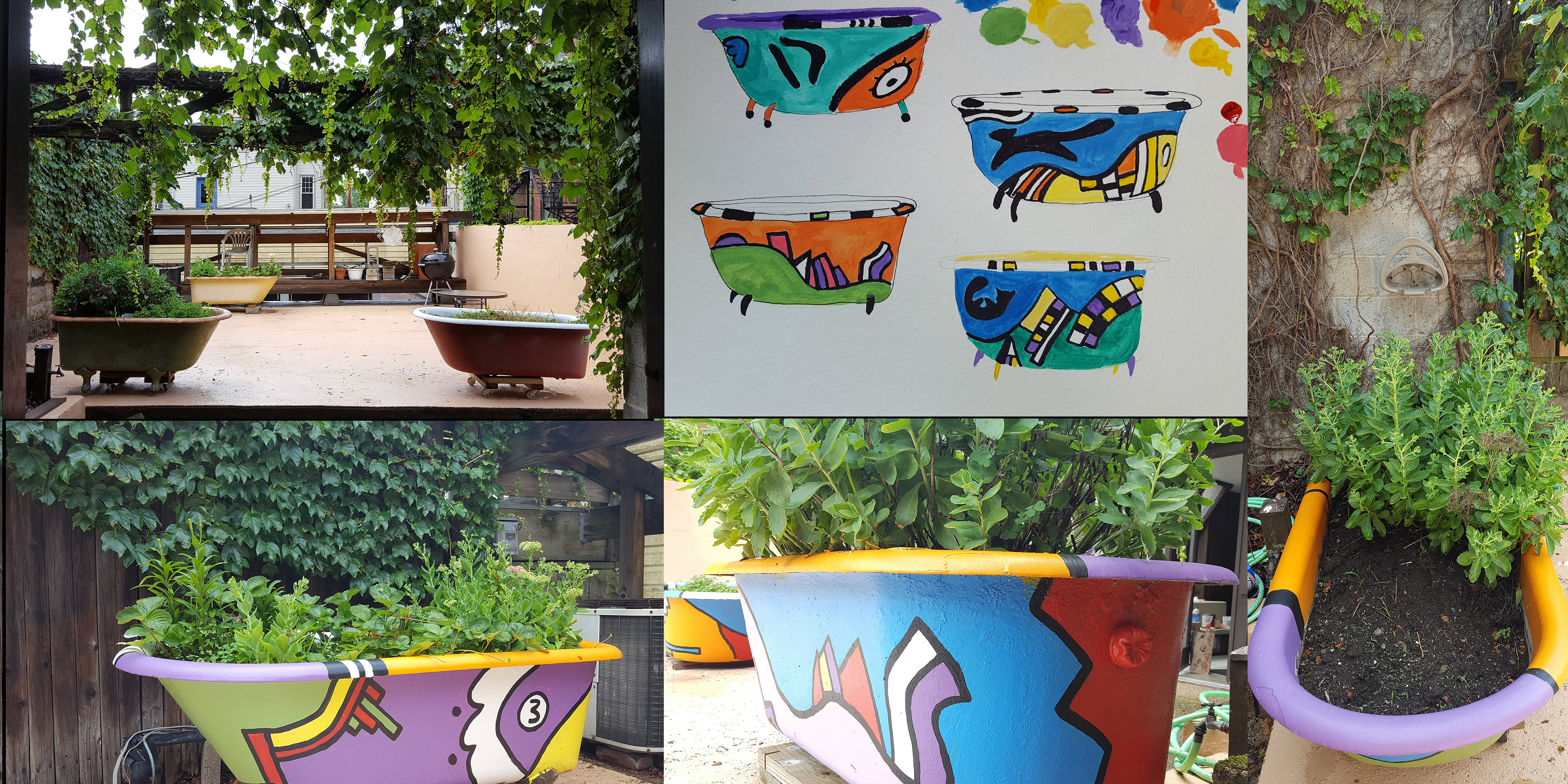 planter tubs paint treatment