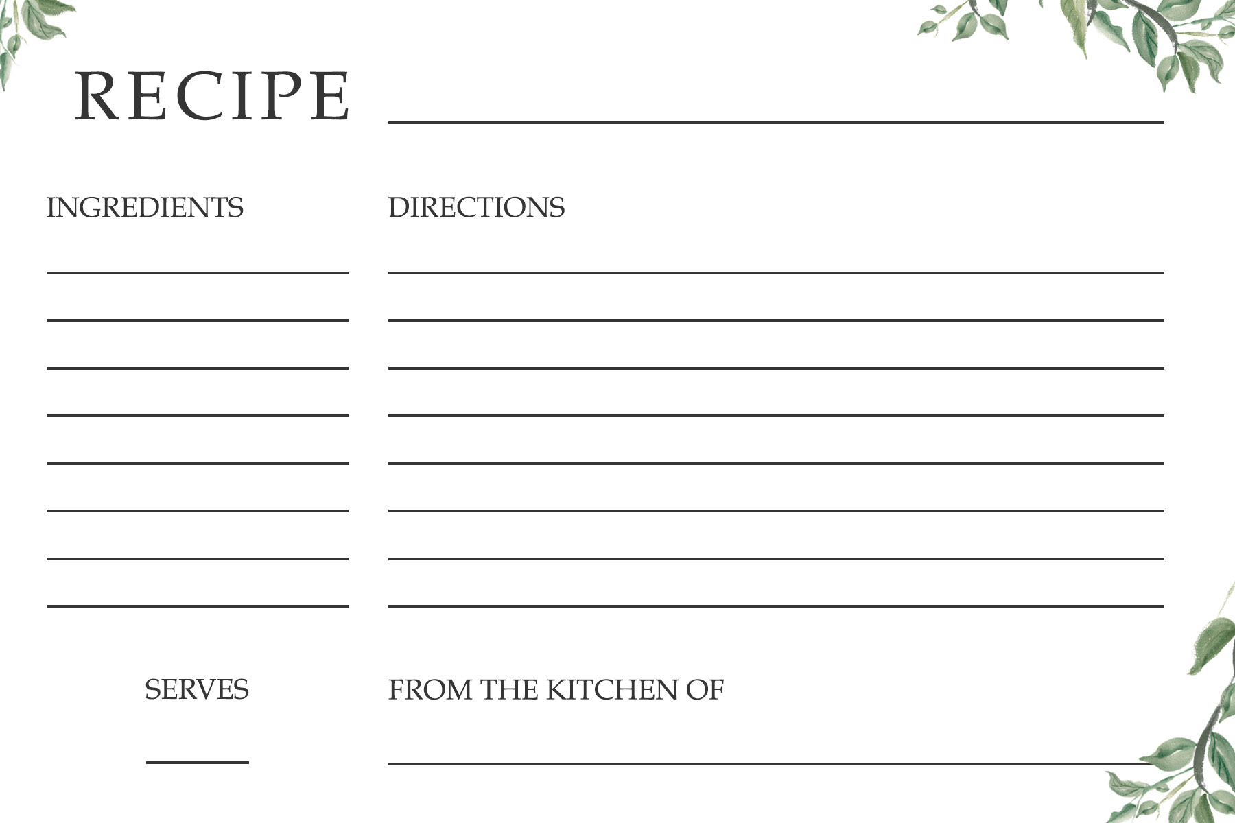 Alli + Andrew Wedding Bridal Shower Recipe Card