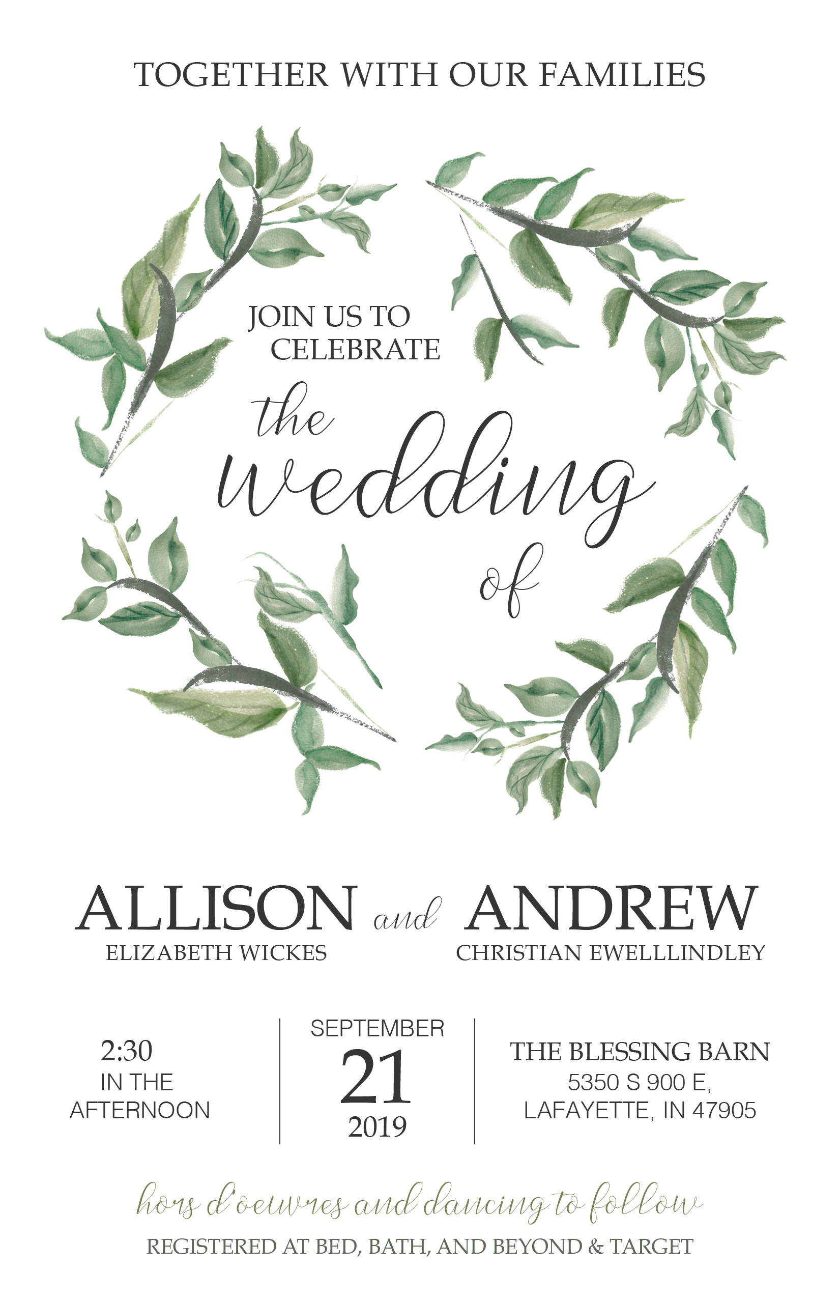 Alli + Andrew Wedding Invitation